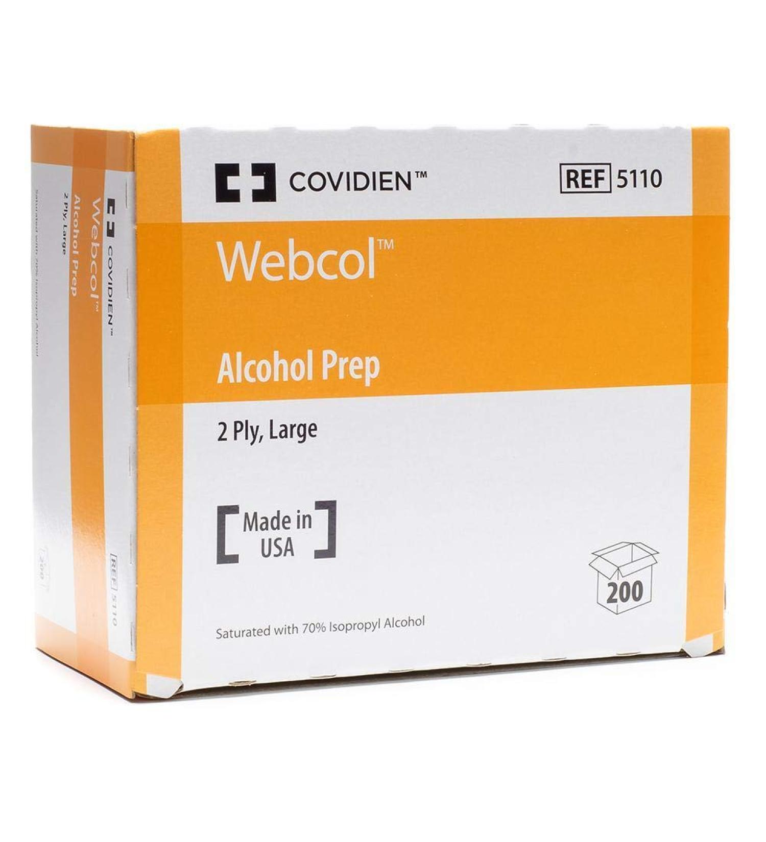 Covidien 5110 Webcol Alcohol Prep 2-Ply Large (Pack of 200)