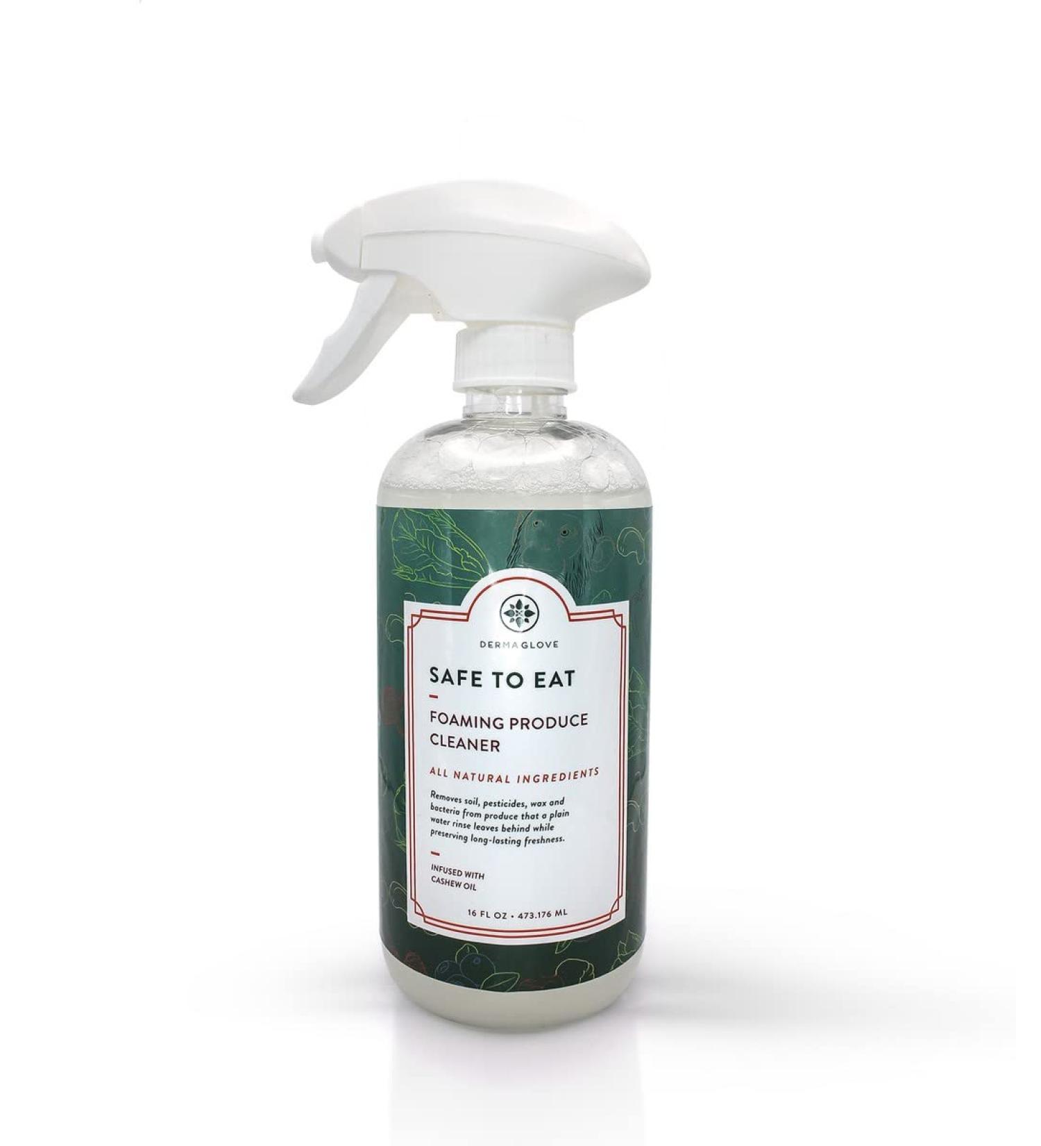 DERMAGLOVE Safe to Eat - All-Natural Foaming Produce Cleaner 16 fl oz | Non-Toxic Wax & Grime Remover for Fresh Produce - Buy Online on GoSupps.com