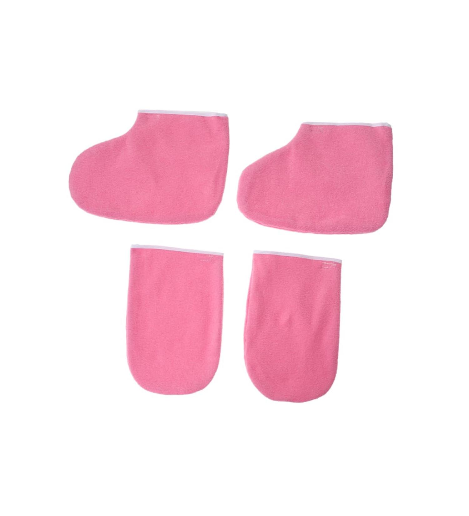 Healeved 2 Pairs Cotton Gloves Paraffin Wax Gloves and Booties Wax Bath Gloves Hand Treatment Mitts Bath Cloth Gloves Paraffin Wax Mitts Gloves Booties Mittens Pink Work Bath Mat Feet - Buy Online on GoSupps.com