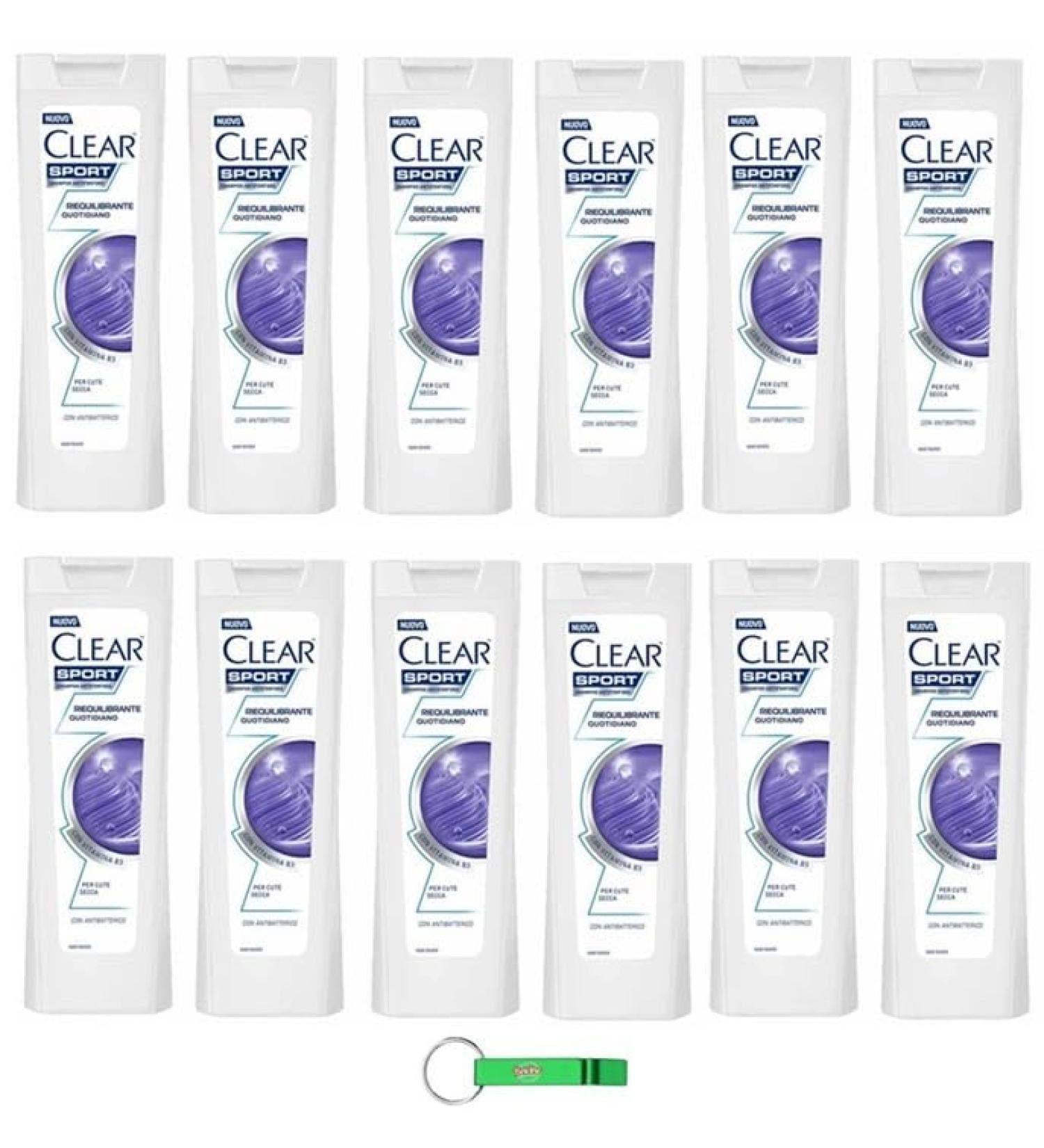 Riequilibrante Quotidiano Lot de 12 shampoings transparents anti-pelliculaires pour cuir chevelu sec 225 ml + porte-cl s Beni Culinari
