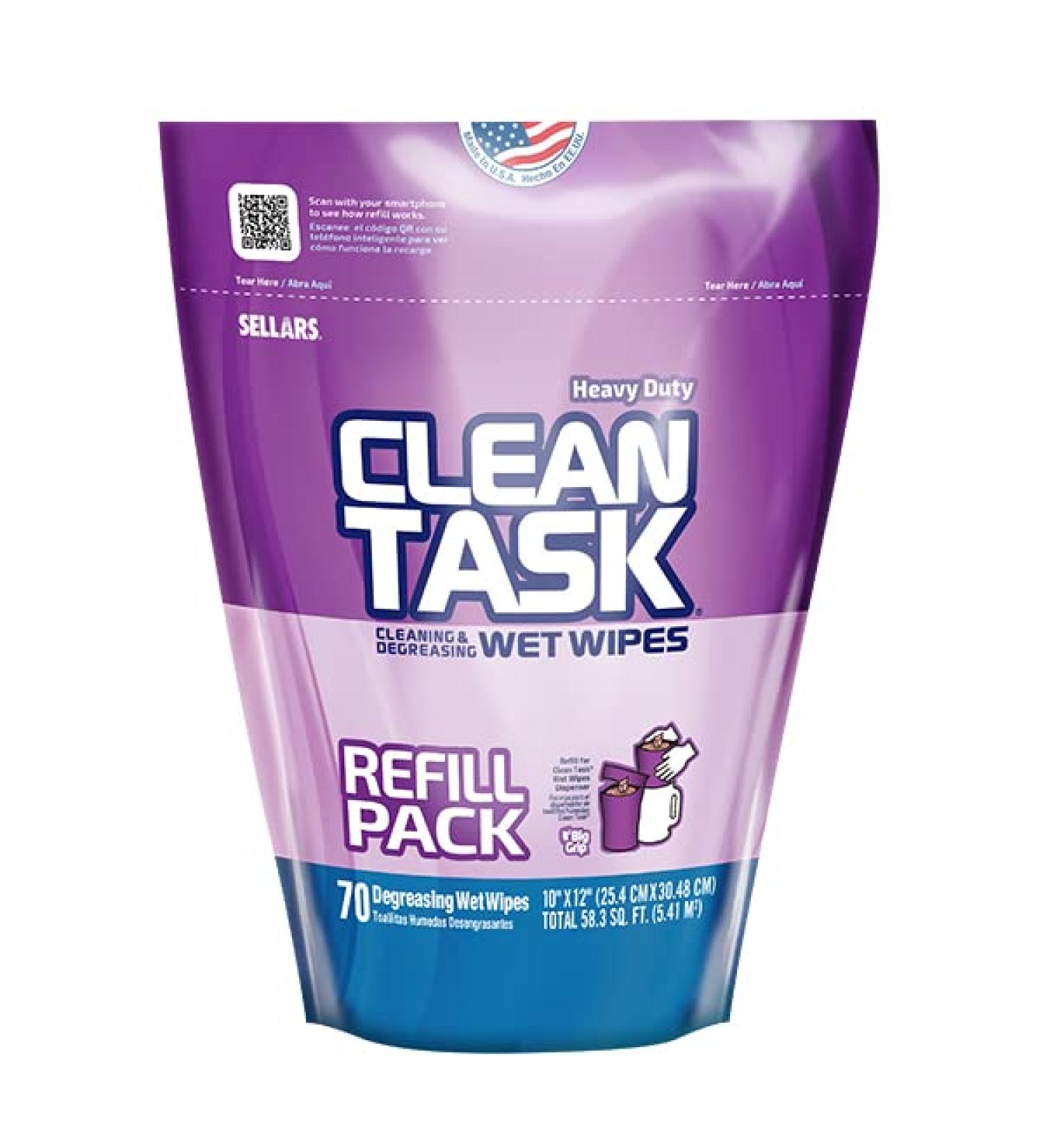 Buy Sellars 90174 Clean Task Cleaning & Degreasing Wet Wipes Refill - Ultimate Cleaning Solution for Home & Industry | International Shipping Available - Buy Online on GoSupps.com