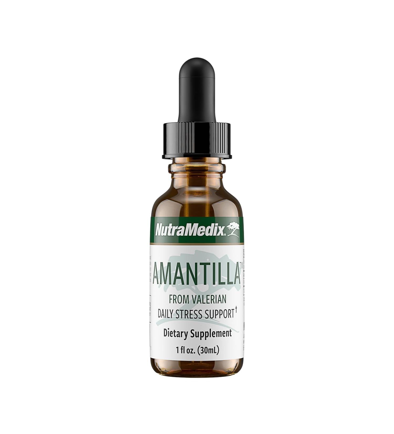 NutraMedix Amantilla Tincture - Valerian Root Extract for Stress Support - Promote Overall Sense of Calm with Valerian Root - Vegan Supplement for Enhanced Slumber (1oz / 30ml) - Buy Online on GoSupps.com