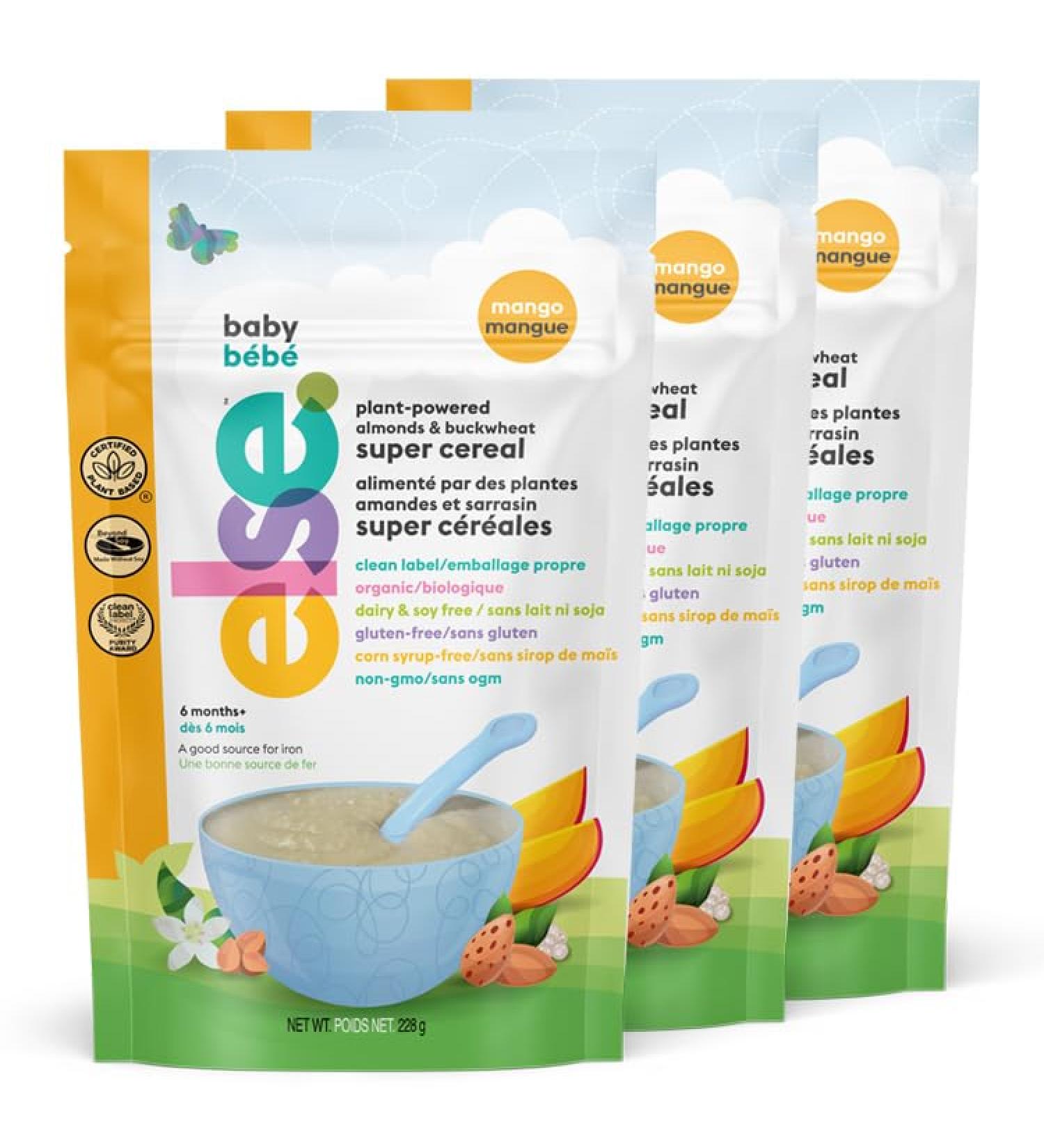 Else Baby Cereal Stage 2 - Almond & Buckwheat Cereal - Plant Based Cereal Baby Food for 6 Months+ - Balanced Made w/Real Whole Foods Clean Label Purity Certified (Mango 228g 3-Pack) - Buy Online on GoSupps.com