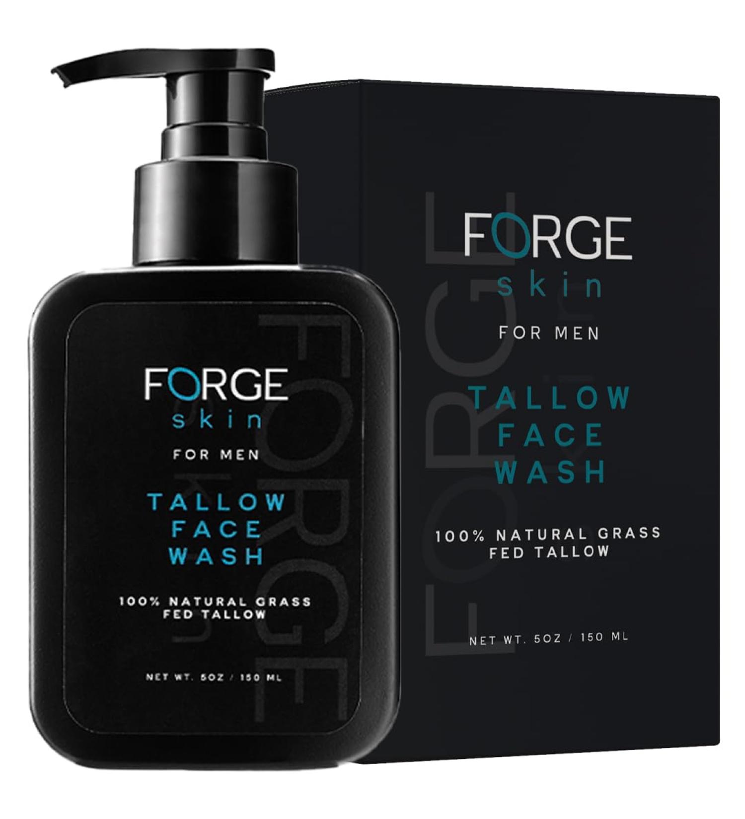 Forge Tallow Face Wash - Nourishing & Hydrating Facial Cleanser for All Skin Types | 150 mL Anti-Aging Acne Control & Pore Minimizer for Men & Women - Buy Online on GoSupps.com