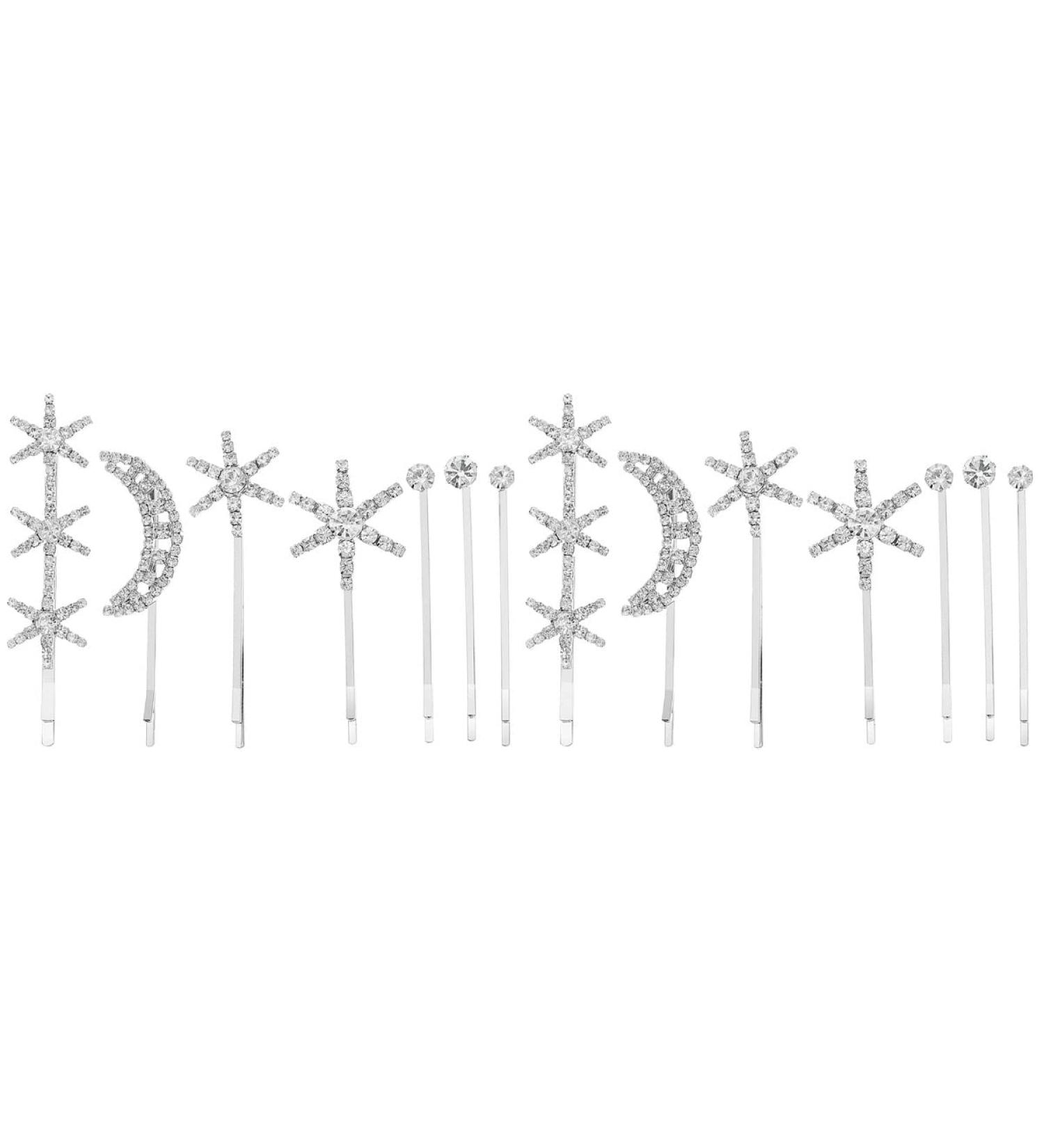 Holibanna Clip Hair Accessories 2 Sets Star Moon Rhinestone Bobby Bridal Wedding Hair Crystal Hair Barrettes Fashion Headpieces for Women Teens Girls Elegant Hair Accessory Bridal Hair Womens - Buy Online on GoSupps.com