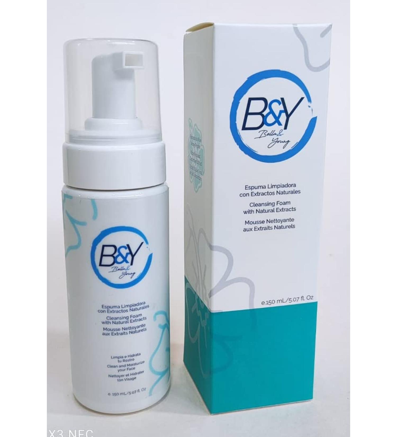 B&Y Bella and Young Cleansing Foam - Natural Extracts for Radiant Skin | Shop Internationally - Buy Online on GoSupps.com