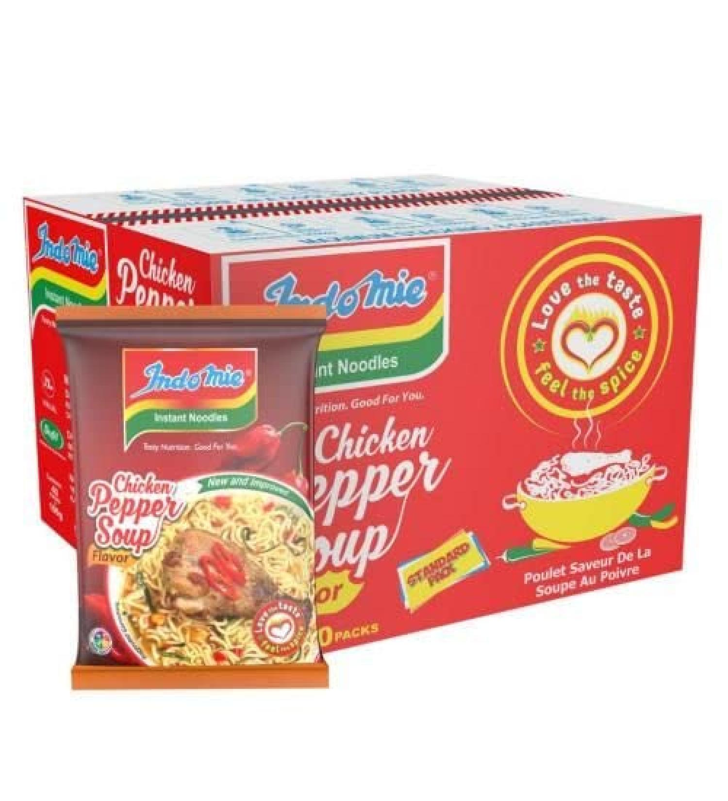 Blue Mountain Peak Indomie Instant Noodles Chicken Pepper Soup 100g Box of 40 - Product of Nigeria - Buy Online on GoSupps.com
