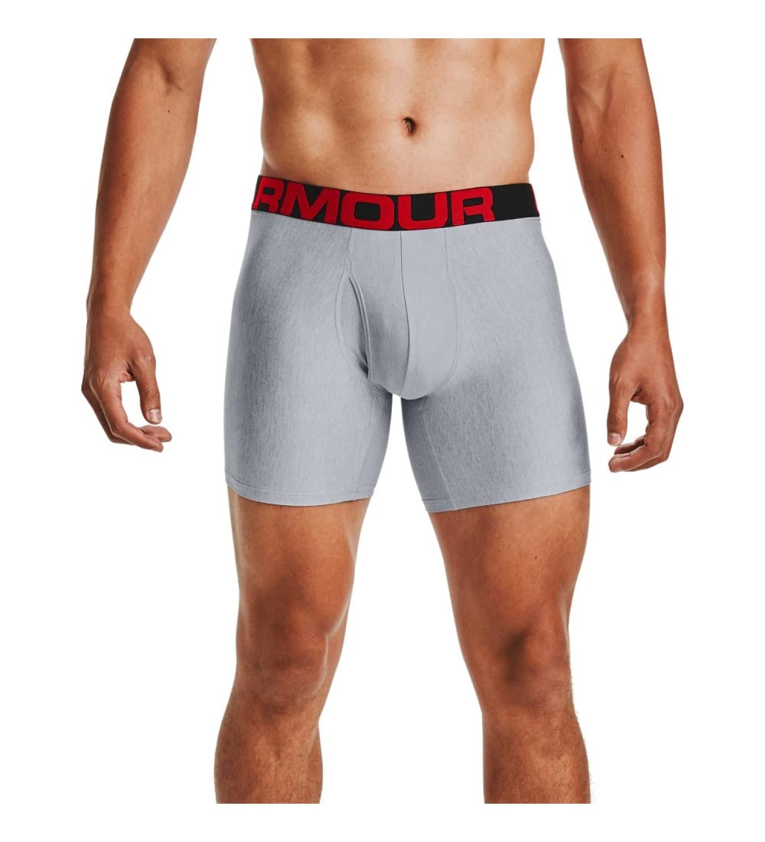 Buy Under Armour Men's Tech 6in Quick-Drying Boxer Shorts 2 Pack - Comfortable Tight-Fitting Underwear in Mod Gray & Jet Gray - Buy Online on GoSupps.com