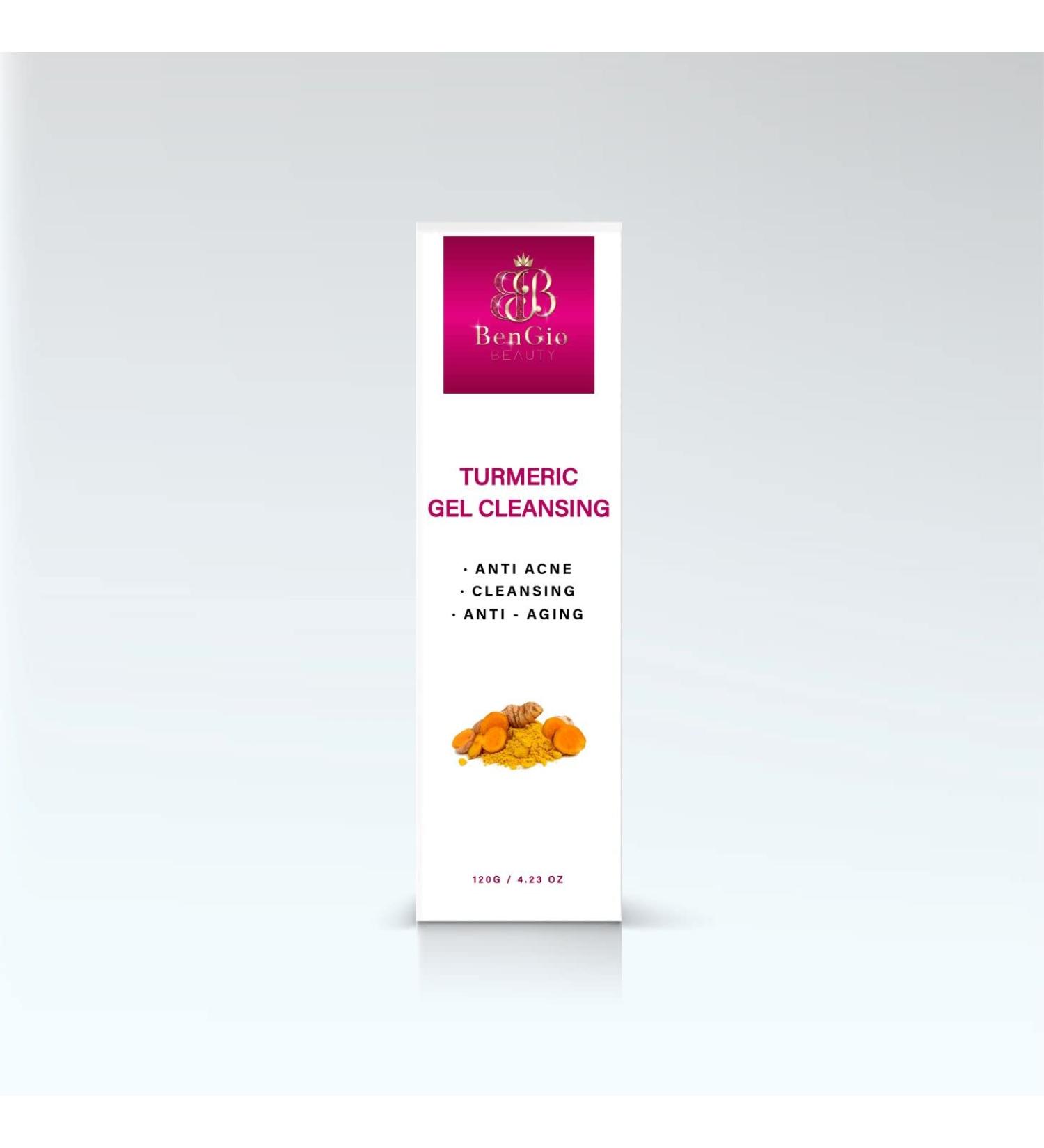 BenGio Beauty Turmeric Gel Cleanser - Gently Cleanses Skin Reduces Acne with Tea Tree Oil | International Shipping - Buy Online on GoSupps.com