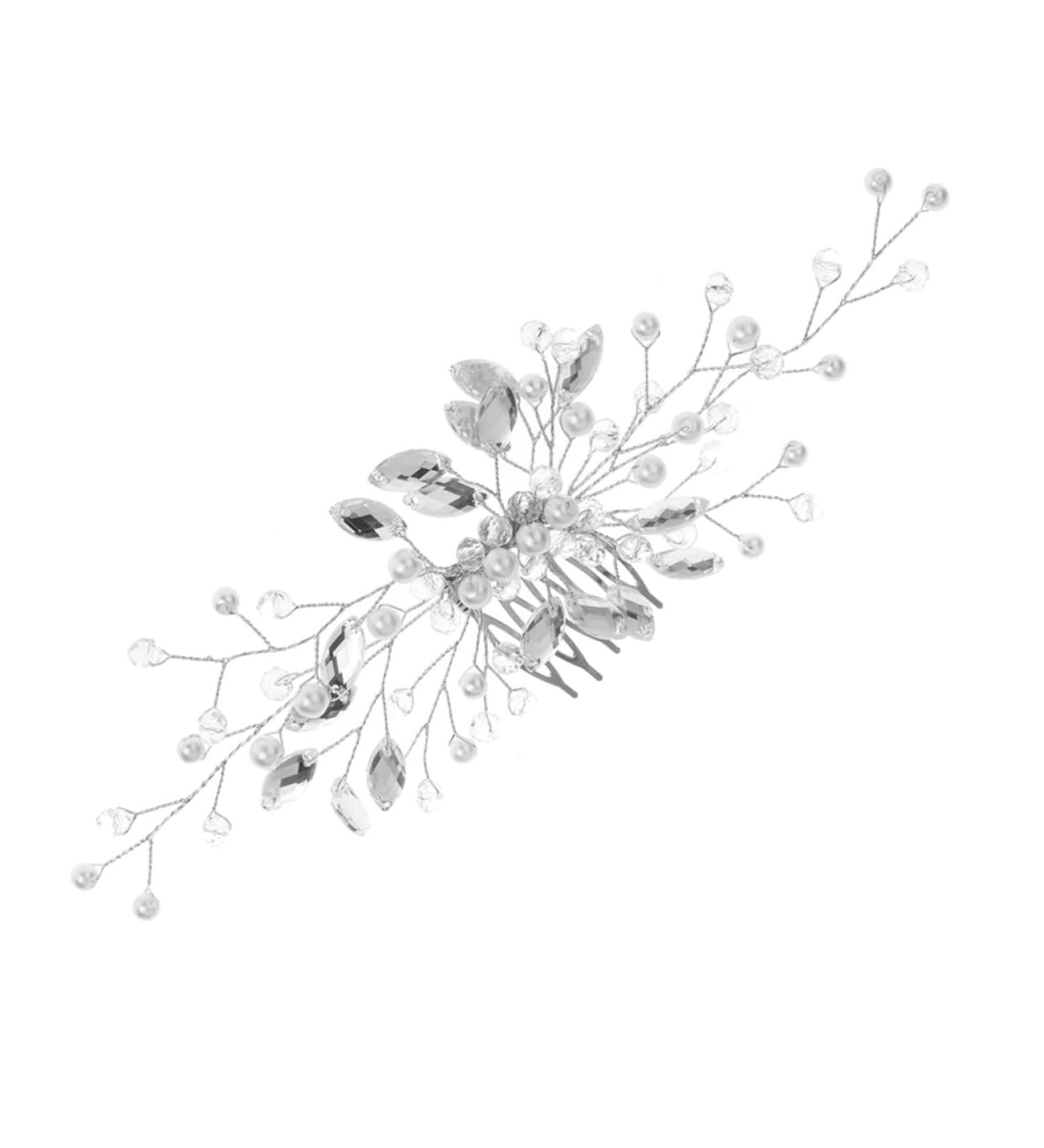 MAGICLULU Bridal Headdress Pearl Hair Clip Wedding Hair Clips Women Hairpin Pearl Hair Barrettes Wedding Hair Comb Crystal Beads Hairpin Pearl Clips for Hair Bridal Hair Clip - Buy Online on GoSupps.com