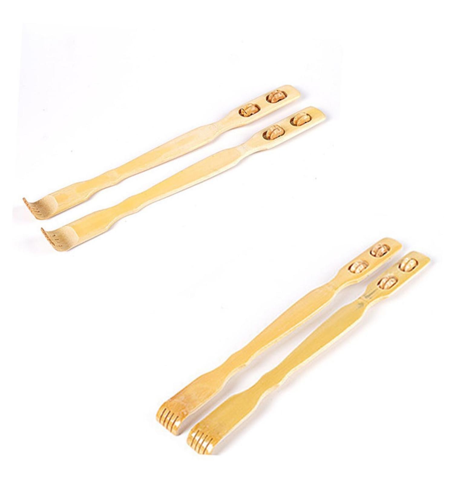 Goohochy 2-Piece Wooden Back Scratcher & Shoulder Massager - High-Quality Bamboo Body Relaxation Device for Men - Buy Online on GoSupps.com
