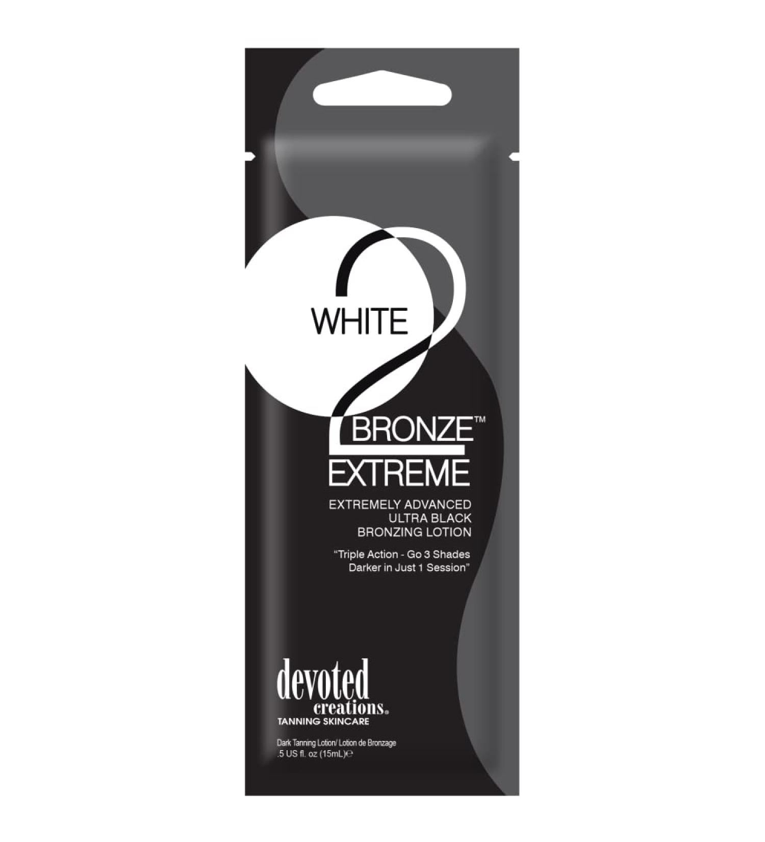 Devoted Creations White 2 Bronze extremely advanced black bronzing sunbed lotion cream 15ml sachet