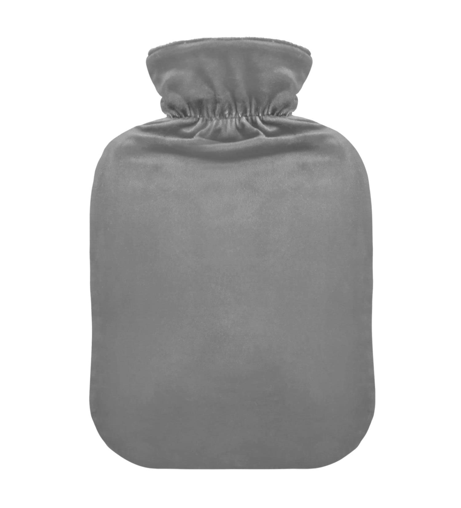Buy Grey Hot Water Bottle with Cover - 2L Pain Relief Heating Pad for Neck & Shoulder - International Shipping - Buy Online on GoSupps.com