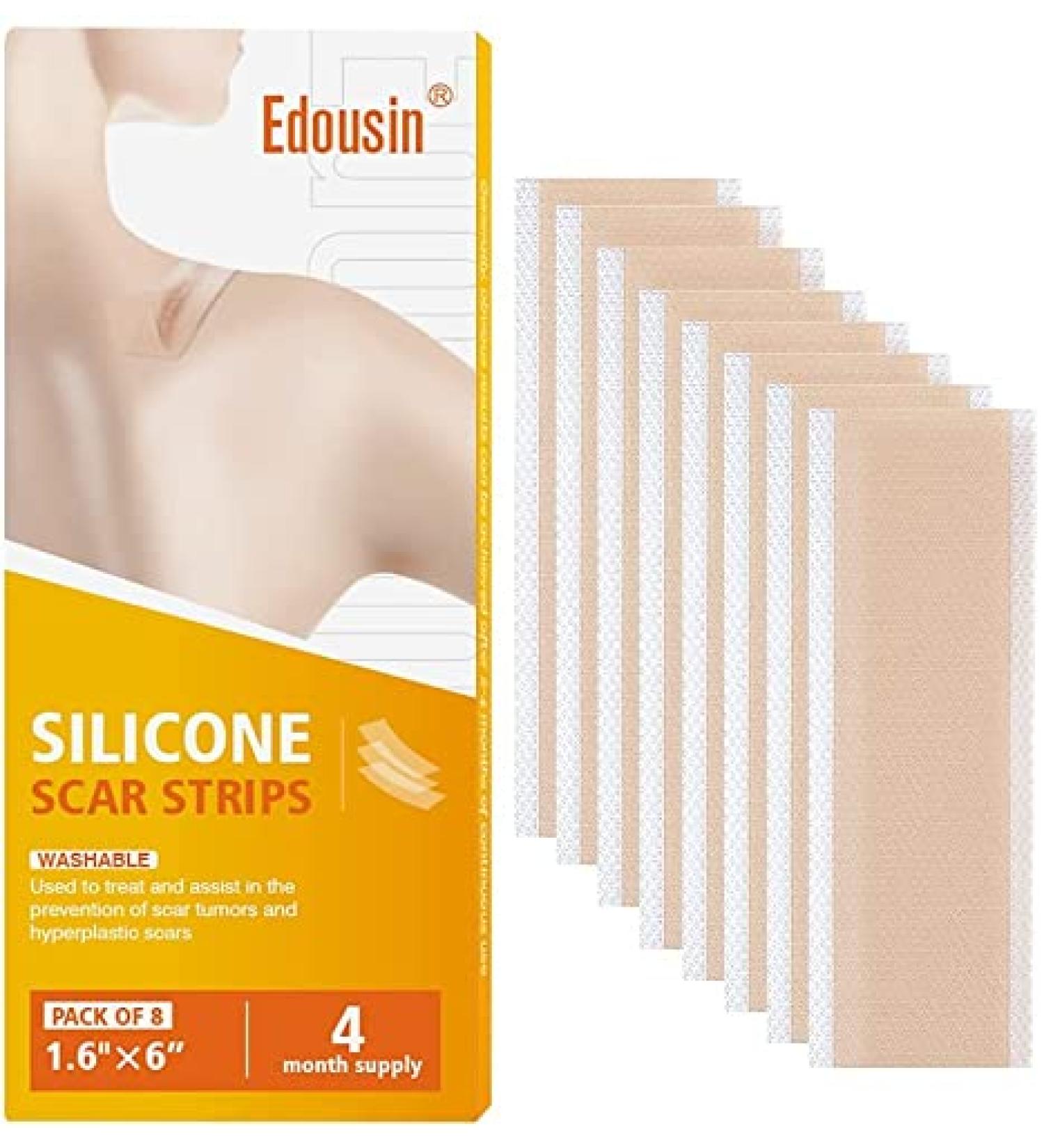 Silicone Scar Sheets 8 PCS Reusable Silicone Sheets for Scar Removal Professional Gel Scar Repair Treatment for Skin Trauma Surgery Burn Acne C-Section Scars White - Buy Online on GoSupps.com