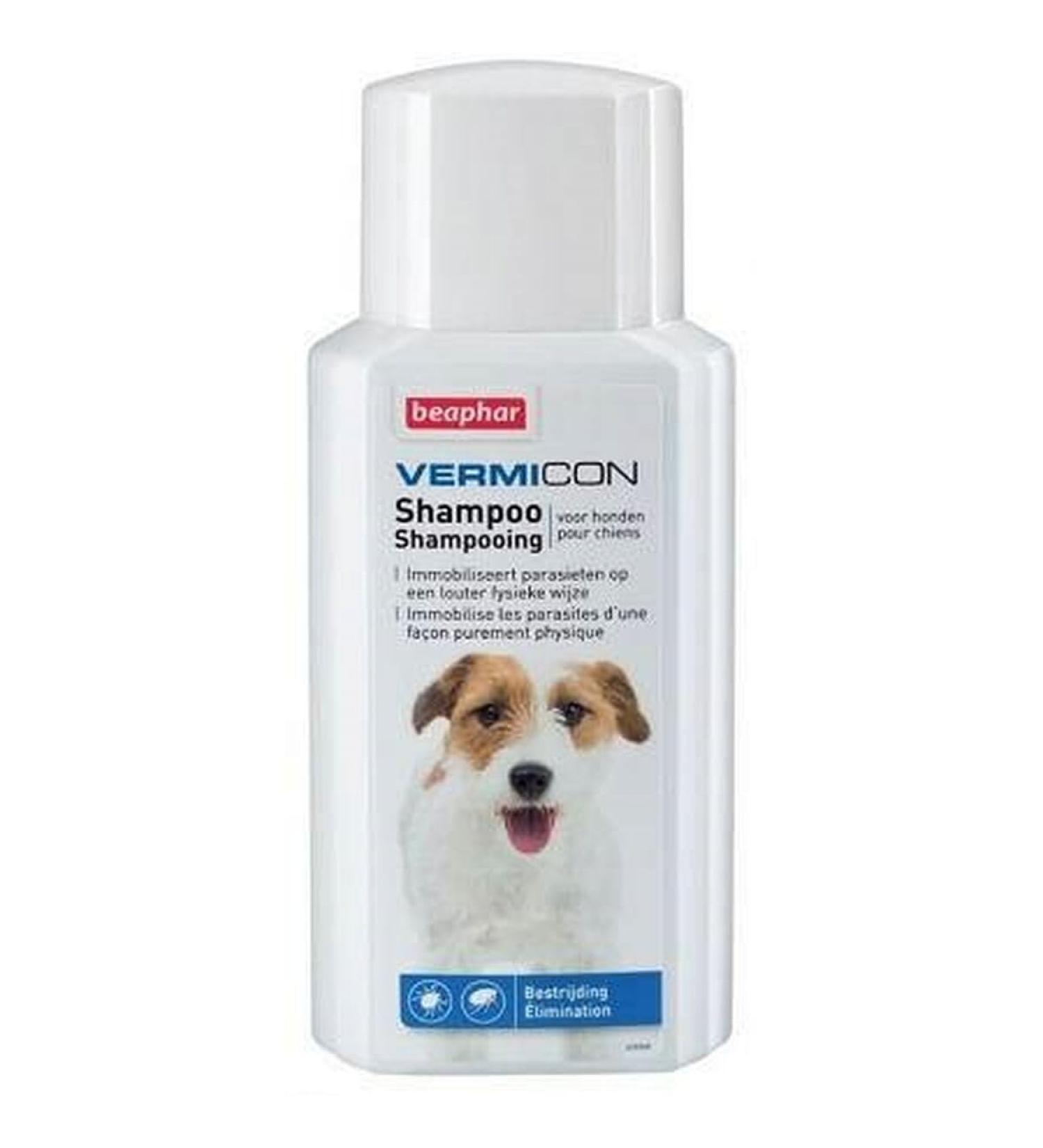 BEAPHAR - VERMICON Shampoo Hond - Immobiliseert Vlooien en Teken OP Een Louter Fysieke Wijze - OP Basis Van Dimethicon - Bestrijdende Werking - Zonder Chemische Insecticiden - Van Bottle 200ml
