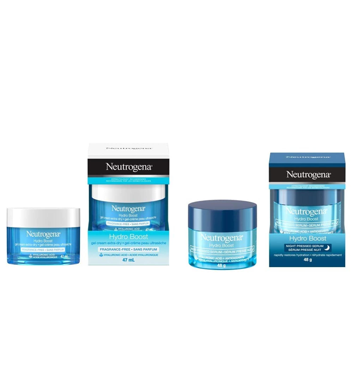 Neutrogena Hydro Boost Face Moisturizer + Hydro Boost Night Pressed Face Serum Bundle
