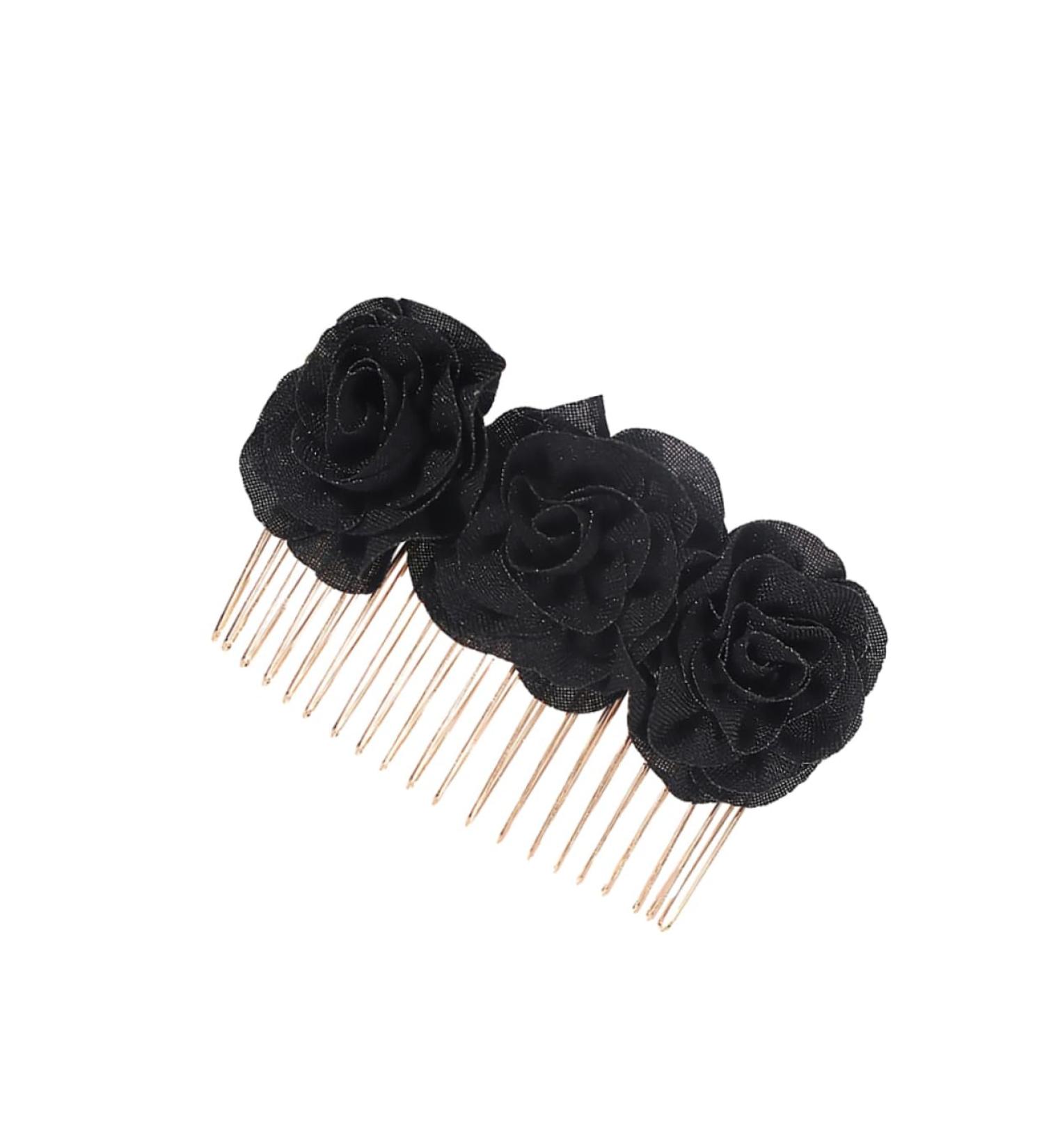 FRCOLOR Bridal Headpieces for Wedding Black Barrettes Hair Accessories for Prom Black Hair Clips Women's Hair Clips Barrettes for Women Floral Hair Accessories Blush The Flowers Miss - Buy Online on GoSupps.com