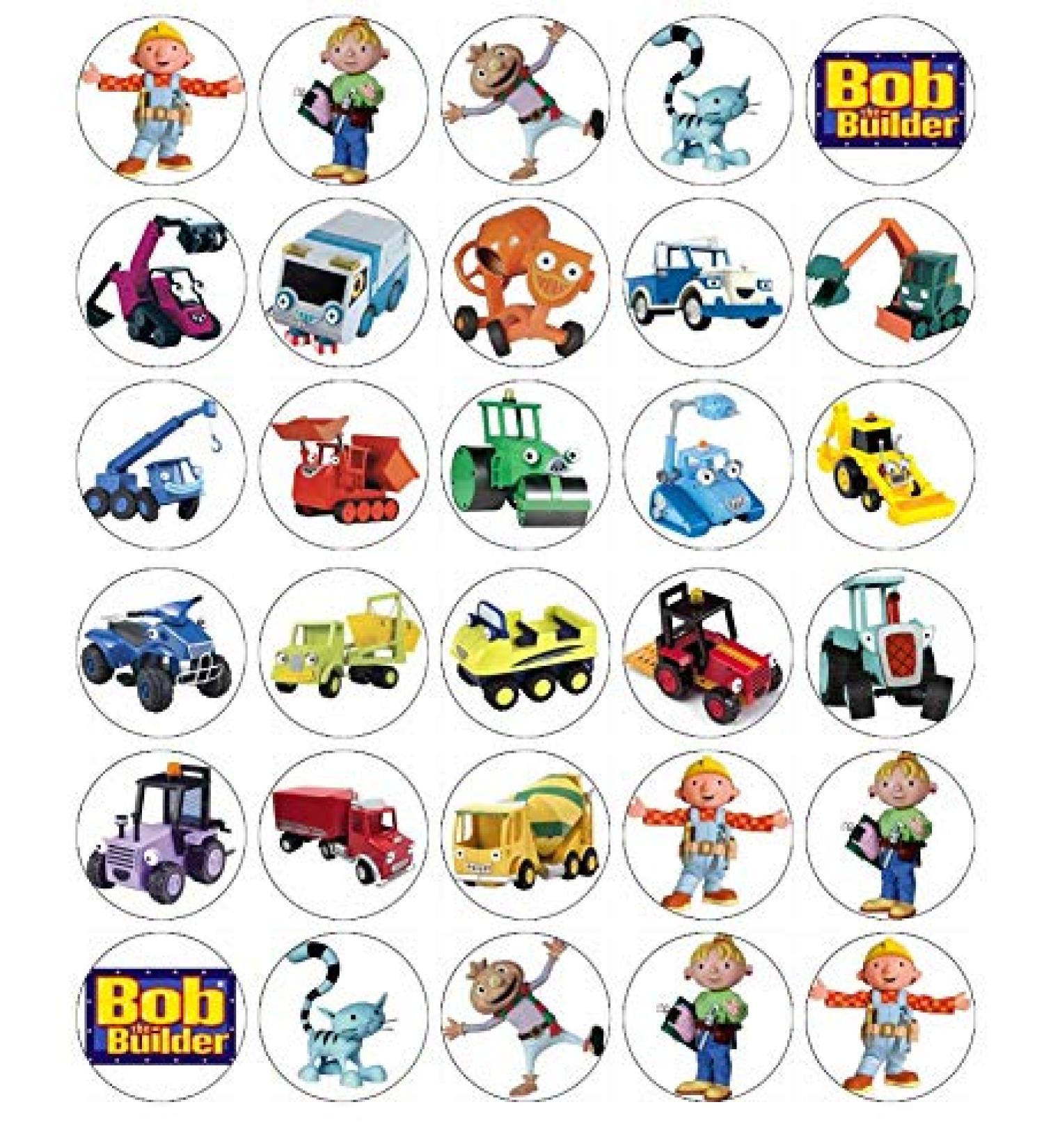 Bob the Builder Cupcake Toppers Edible Wafer Paper Fairy Motif Pack of 30