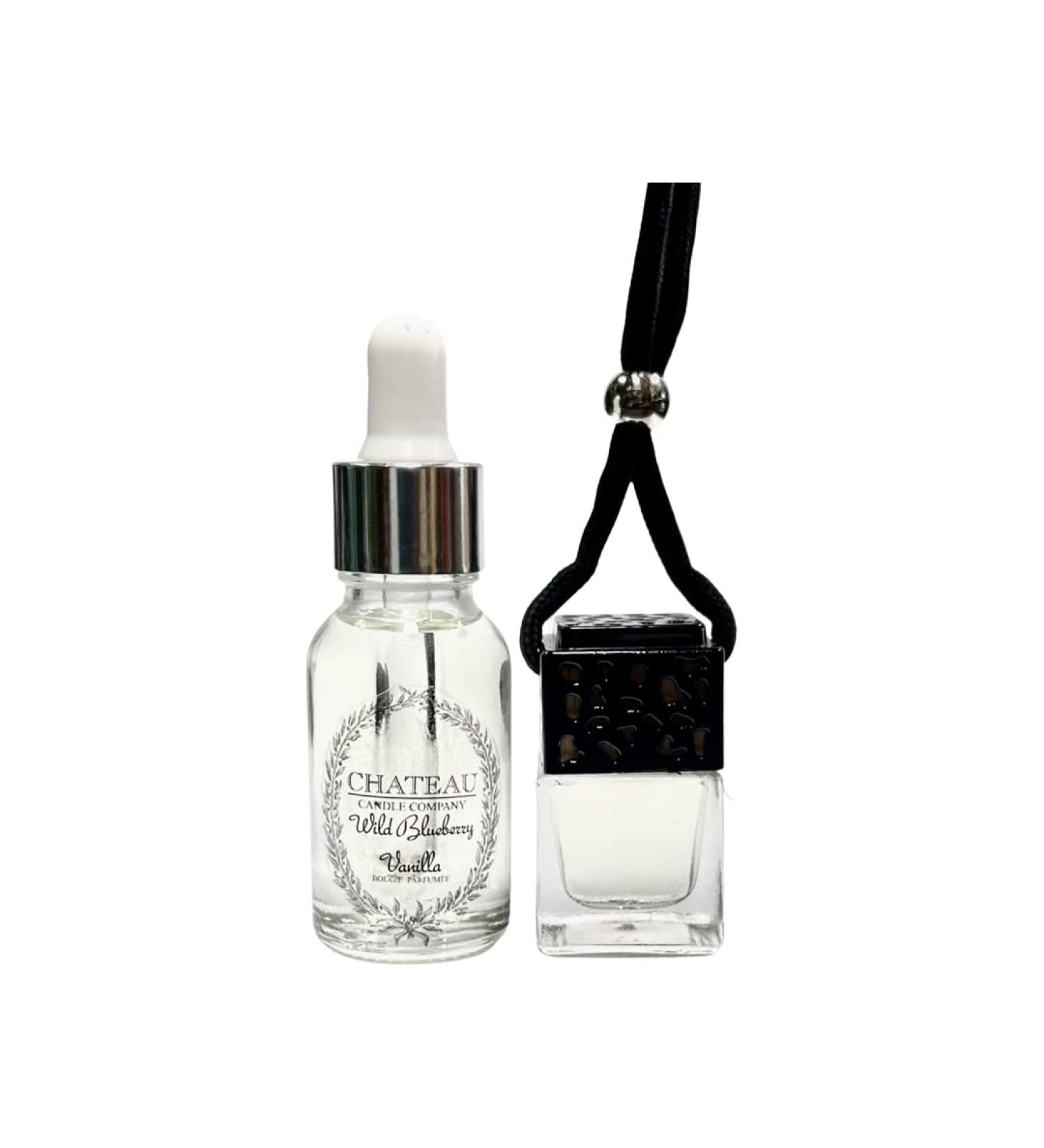 Wild Blueberry Vanilla Luxury Car Scent Freshener Diffuser w/ Refill Dropper Car Perfume Auto Odor Eliminator Refillable Hanging Car Freshener - Buy Online on GoSupps.com