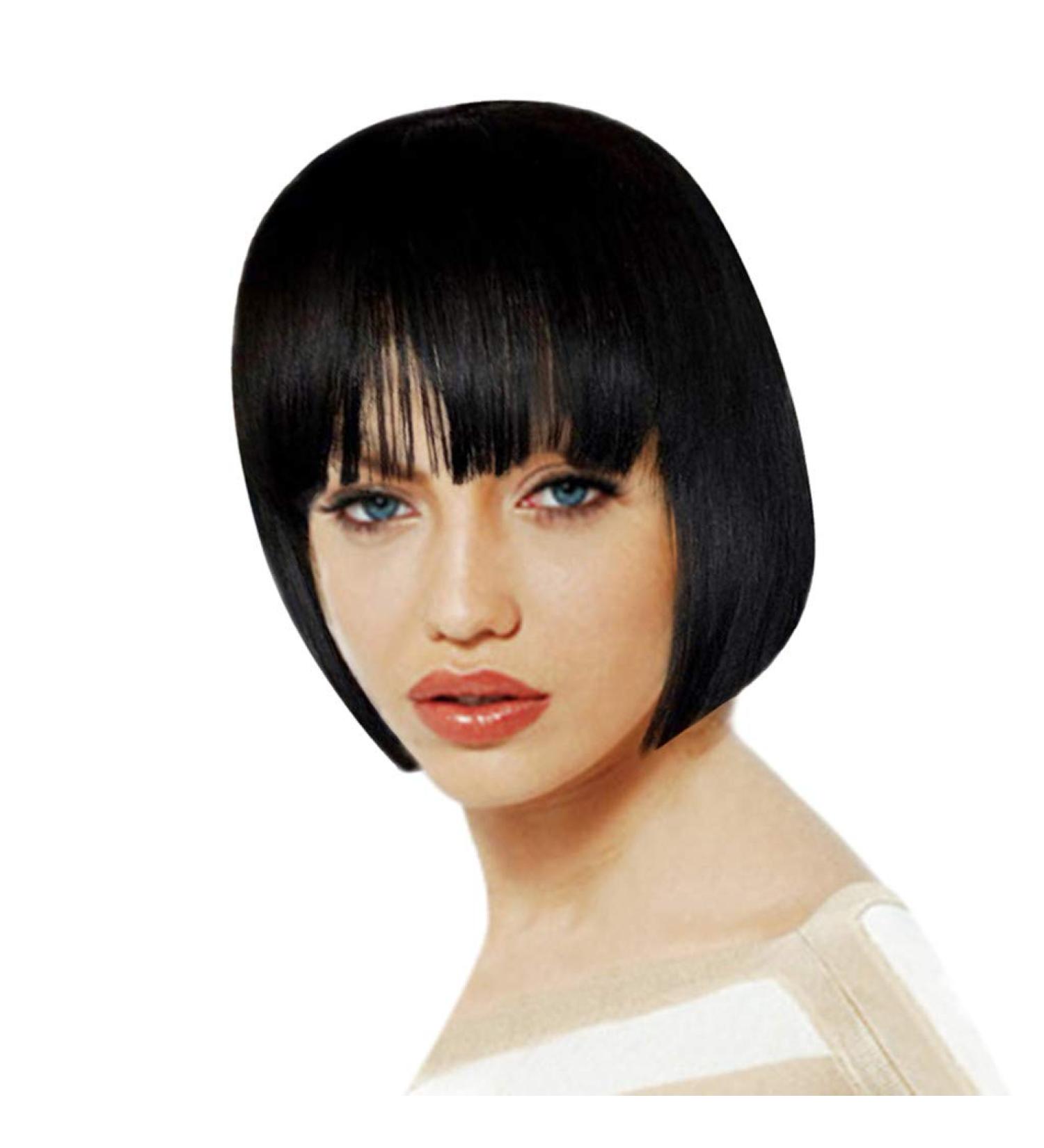 Kashyk black short-haired bob of course like real hair smooth wig short black with pony heat-resistant synthetic ombre wigs for women 10 inches