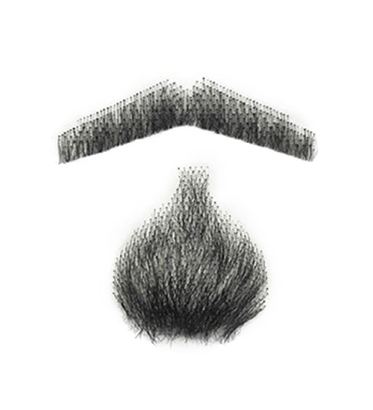 Remeehi Natural Black Beard & Mustache - Handmade Human Hair Costume Beards for Men | International Shipping - Buy Online on GoSupps.com