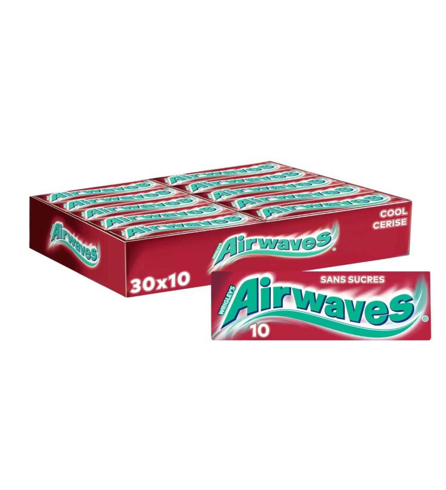 AIRWAVES - Chewing Gum Sans Sucre - Go t Cool Cerise - 30 Paquets de 10 Drag es - Grand Format 300 Drag es - 420g - Buy Online on GoSupps.com
