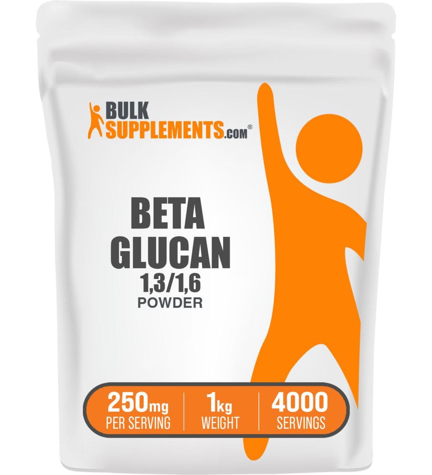 BulkSupplements.com Beta Glucan Powder - 1 3/1 6 Beta Glucan Supplements - Vegan & Gluten Free Supplement 250mg per Serving 1kg (2.2 lbs) (Pack of 1) 2.2 Pound (Pack of 1) - Buy Online on GoSupps.com