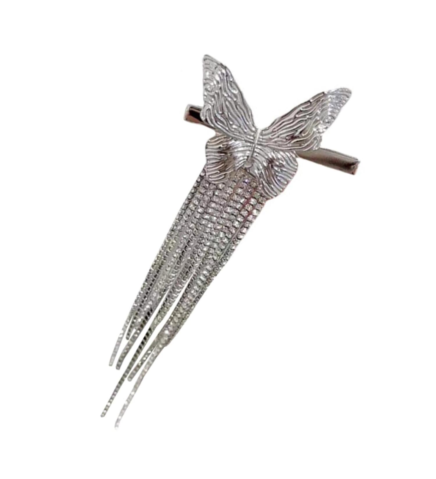 DOITOOL Butterfly Tassel Hair Clip Rhinestone Headpiece Butterflies Hairpins Rhinestone Hair Clip Hair Barrettes for Women Hair Clamp Clip Miss Rhinestones - Buy Online on GoSupps.com