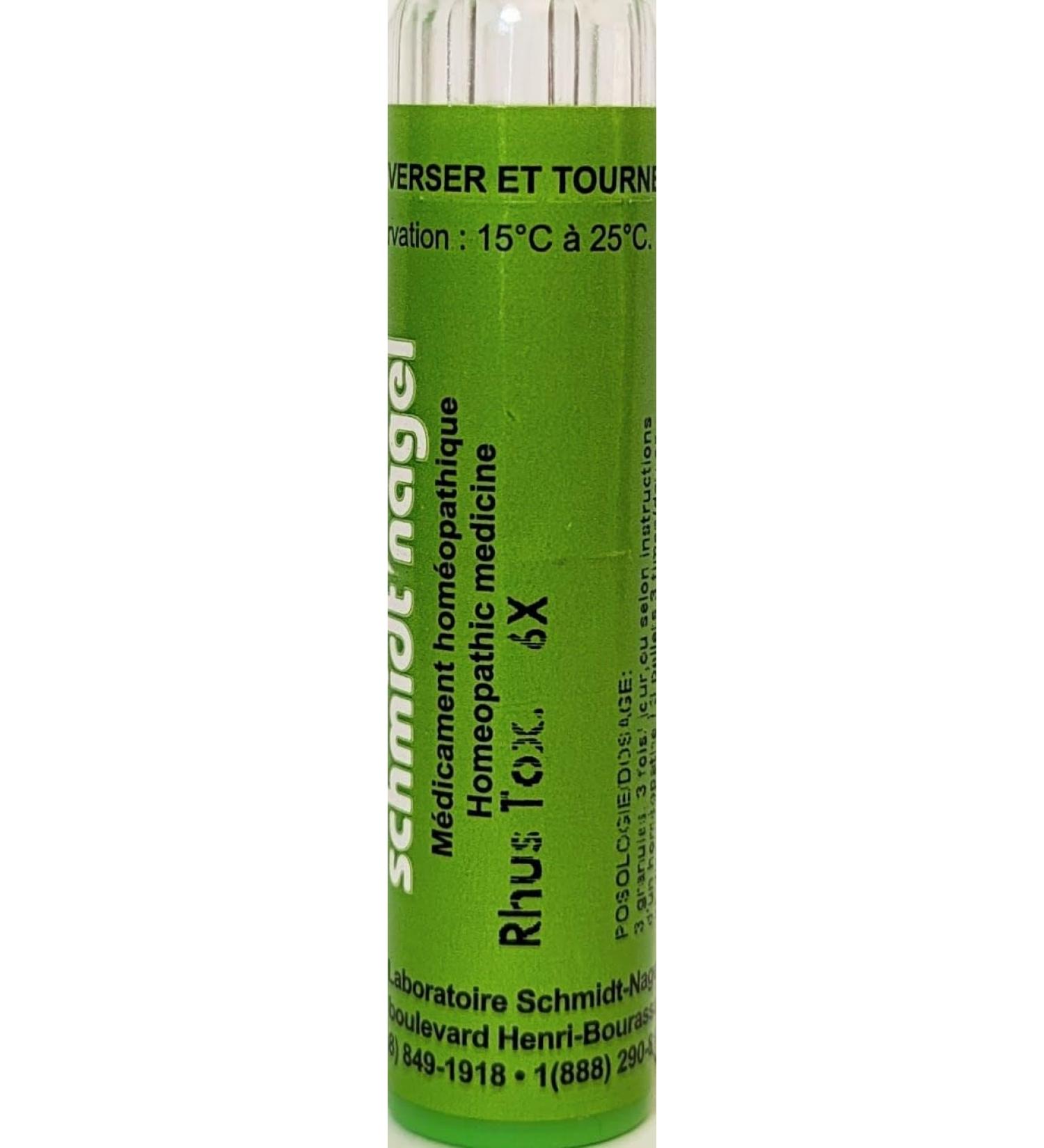 Rhus Tox 6X Homeopathy Medicine | Schmidt-Nagel Canada | 90 Pellets/Granules | Buy Online Internationally - Buy Online on GoSupps.com