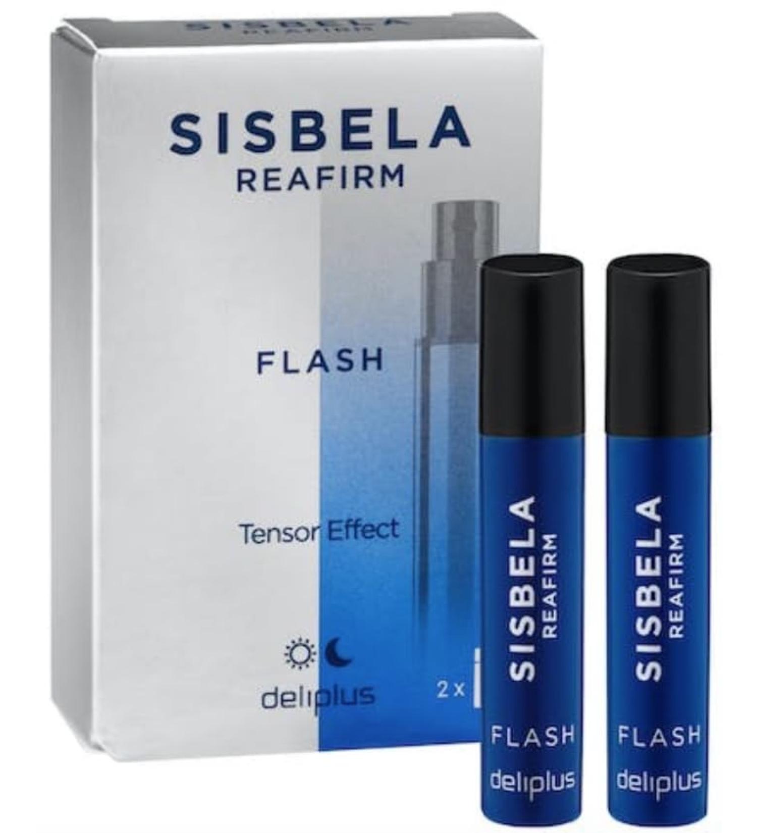 Facial Ampoules Spray Flash Tensor Effect Sisbela Reafirm pack of 2 ampoules of 2 ml 4 ml for all skin types Deliplus