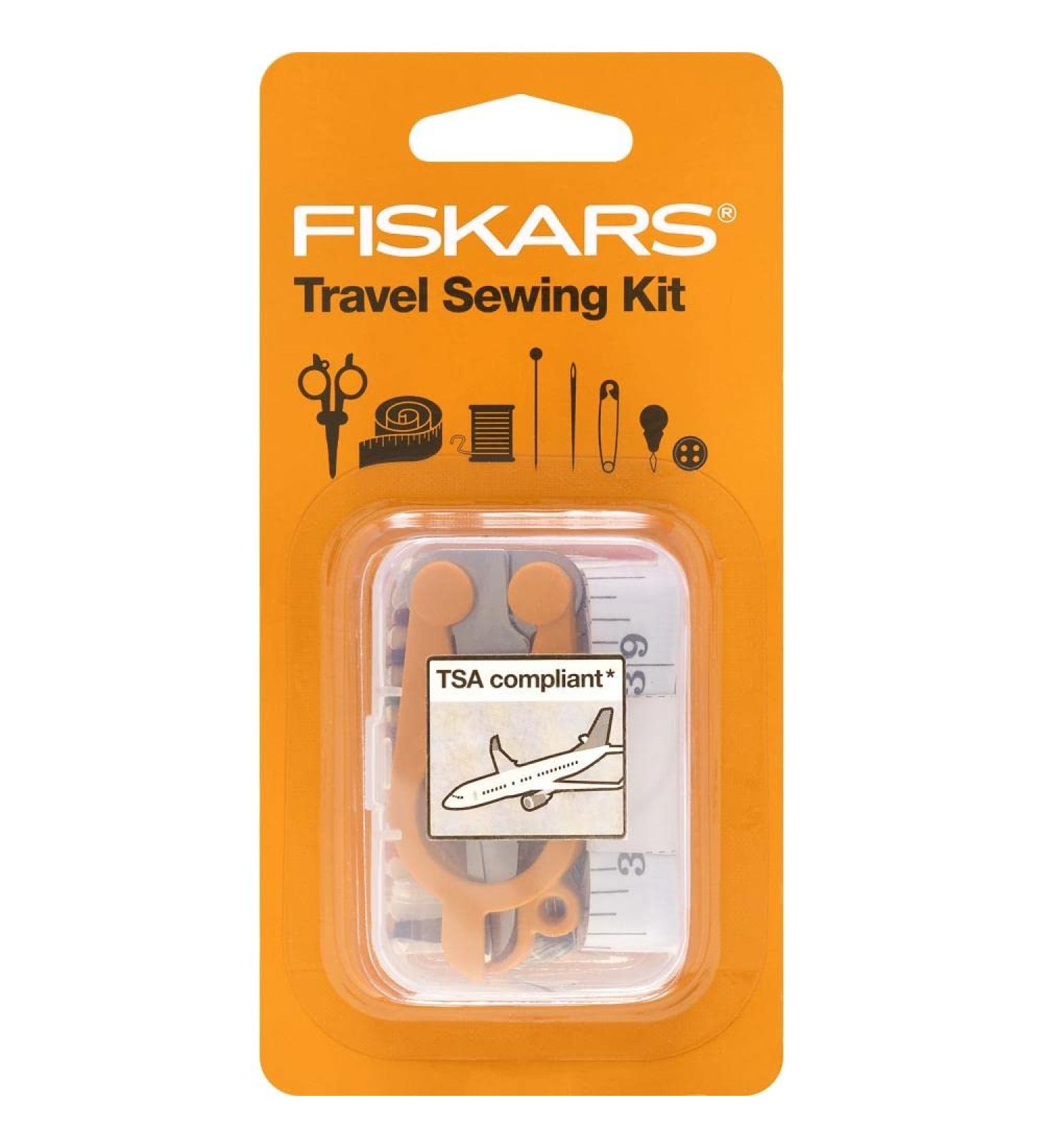 Fiskars Kit, Travel Supplies, 27 Piece Sewing Accessories, Orange