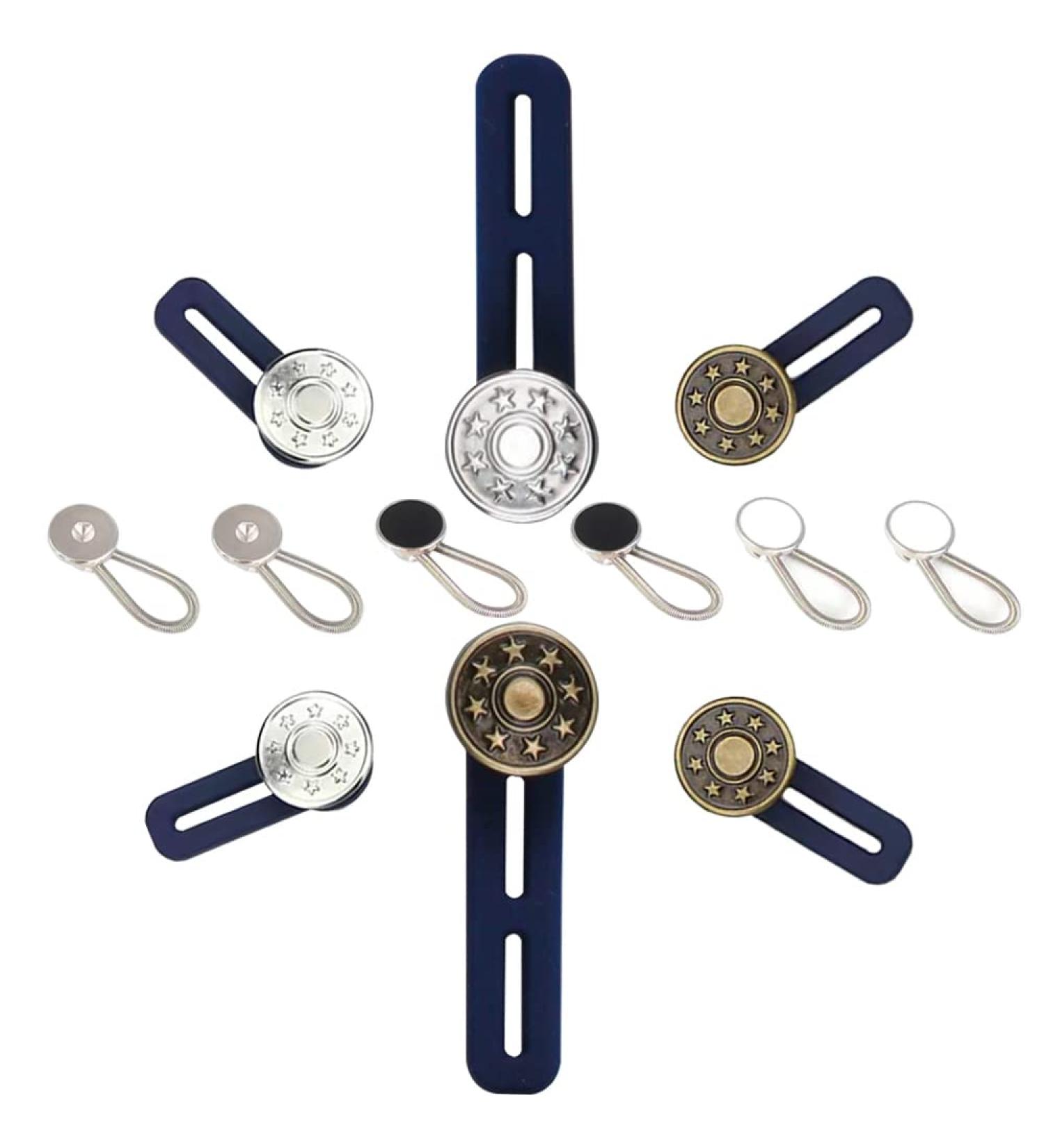 12Pcs Extender Button Set for Pants and Collars - Waistband and Neck Silicone Extenders for Men and Women - Buy Online on GoSupps.com