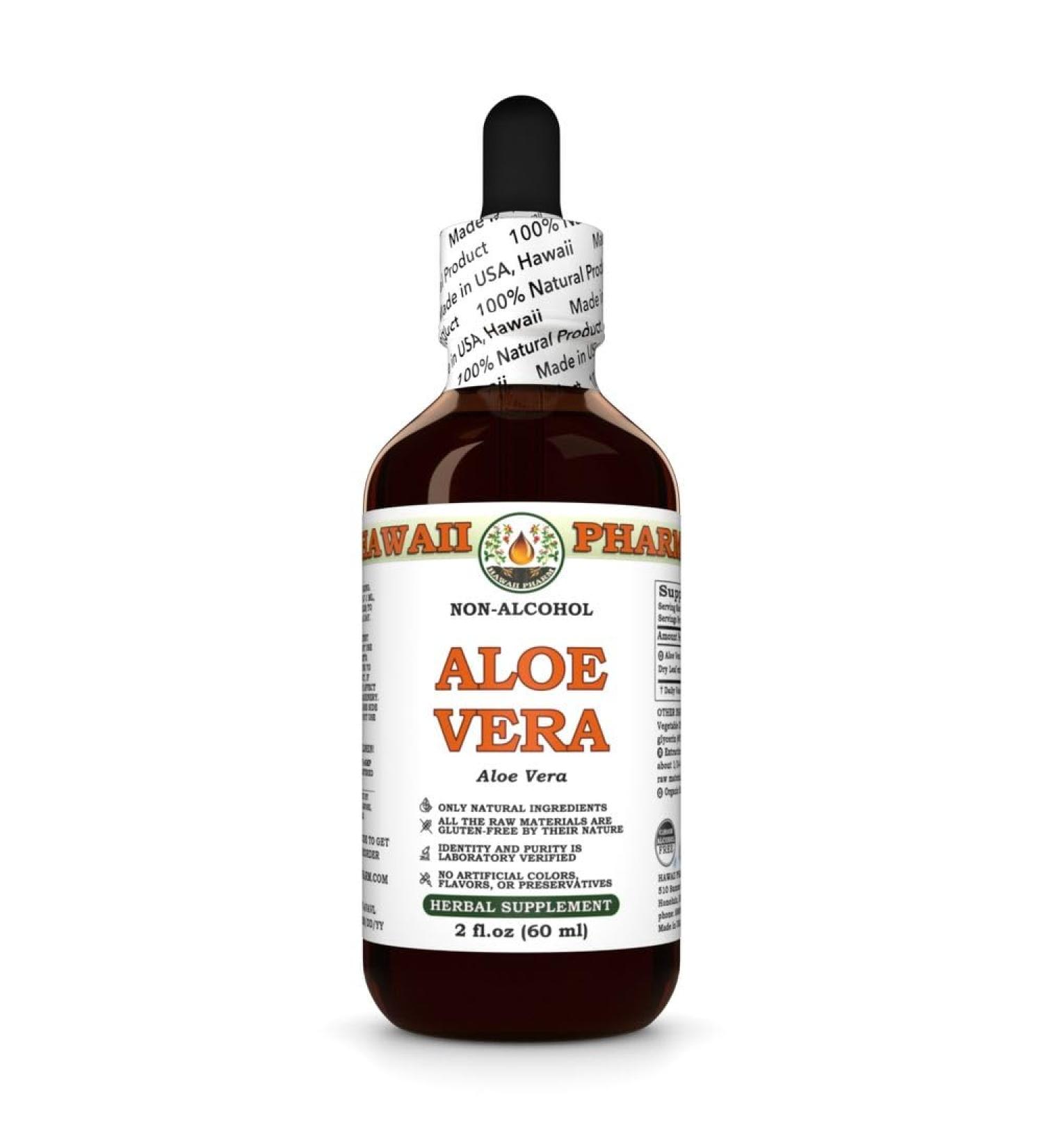 Aloe Vera (Aloe Vera) Dry Leaf Glycerite Made in Hawaii Organic Raw Materials All Natural Vegan Lab Tested Alcohol-Free Liquid Extract - 2 fl.oz 2 Fl Oz (Pack of 1) - Buy Online on GoSupps.com