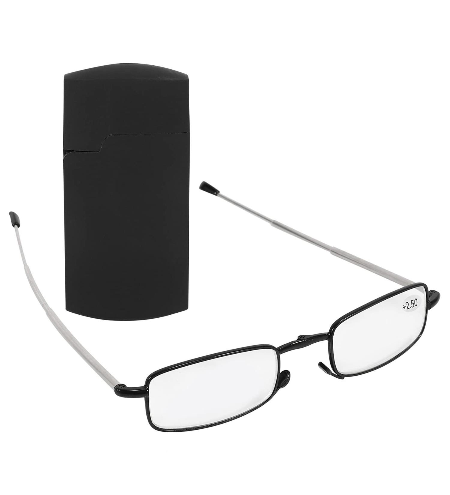 QWAMBVZE Portable Foldable Glasses +2.5 with Mini Flip Top Case - Stylish & Convenient Eyewear for Men and Women - Shop Internationally! - Buy Online on GoSupps.com