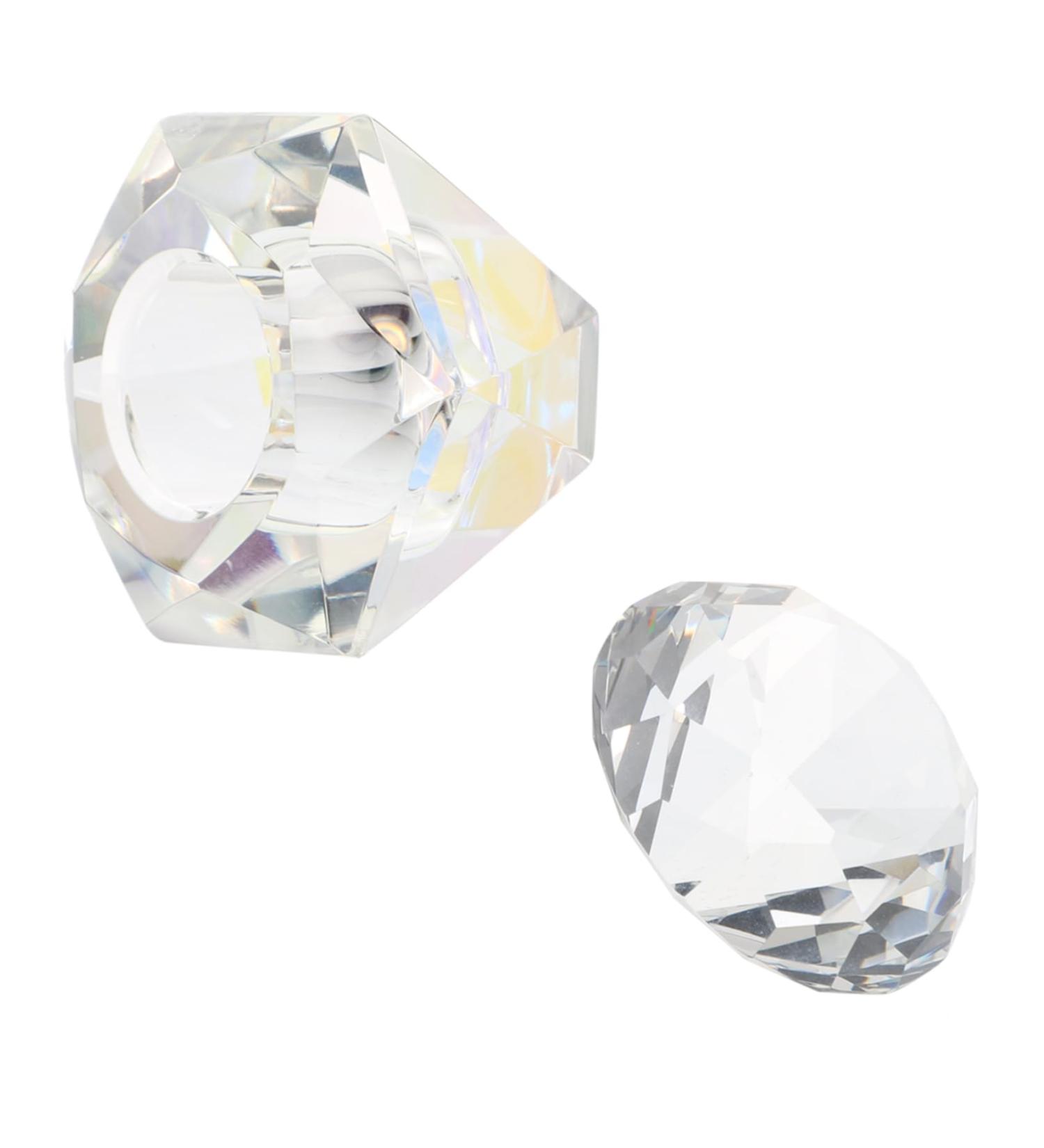 Ipetboom 1pc Nail Art Crystal Cup Monomer for Acrylic Nails Clear Matte Nail Polish Gel Nail Polish Glass Container with Lid Clear Tumbler Nail Crystal Bowl White Crystal Plate Cup Liquid - Buy Online on GoSupps.com