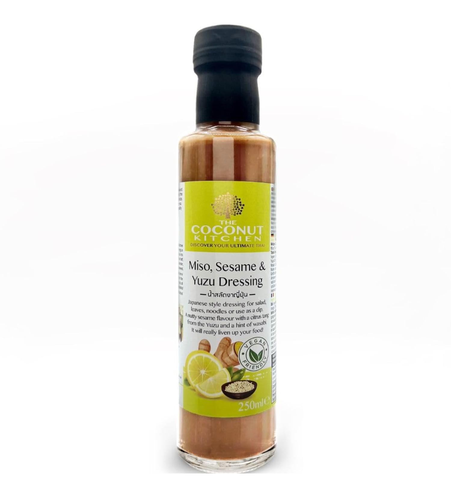 The Coconut Kitchen - Miso Sesame & Yuzu Dressing Japanese Dressing Salad Dressing Vegan meals Tahini Nutty Satay 250ml 1 - Buy Online on GoSupps.com