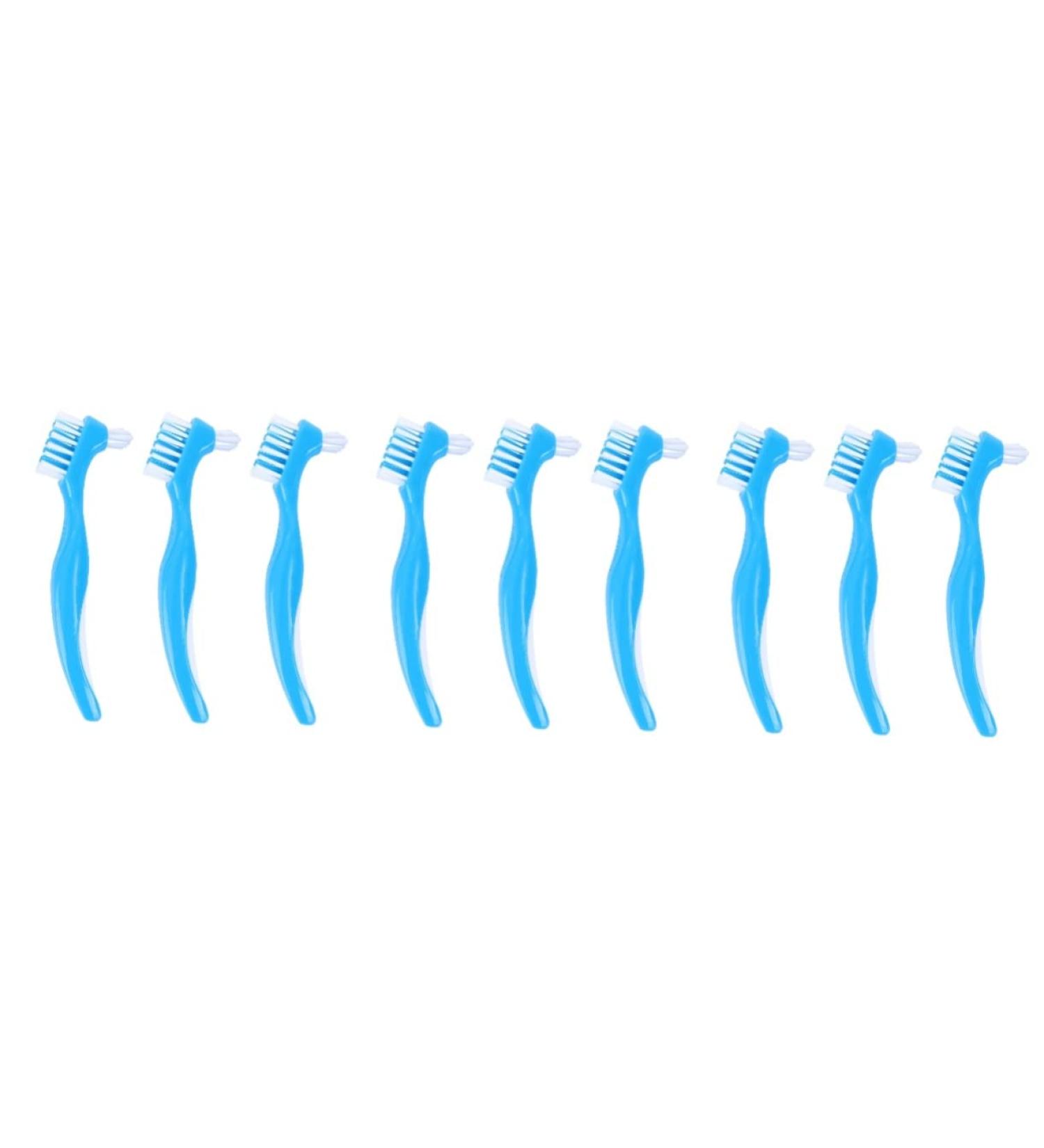 Minkissy 9 pcs Portable Toothbrush Set for Prosthesis Care | Double-Sided Cleaning Brushes for False Teeth & Dentures - International Shipping Available - Buy Online on GoSupps.com