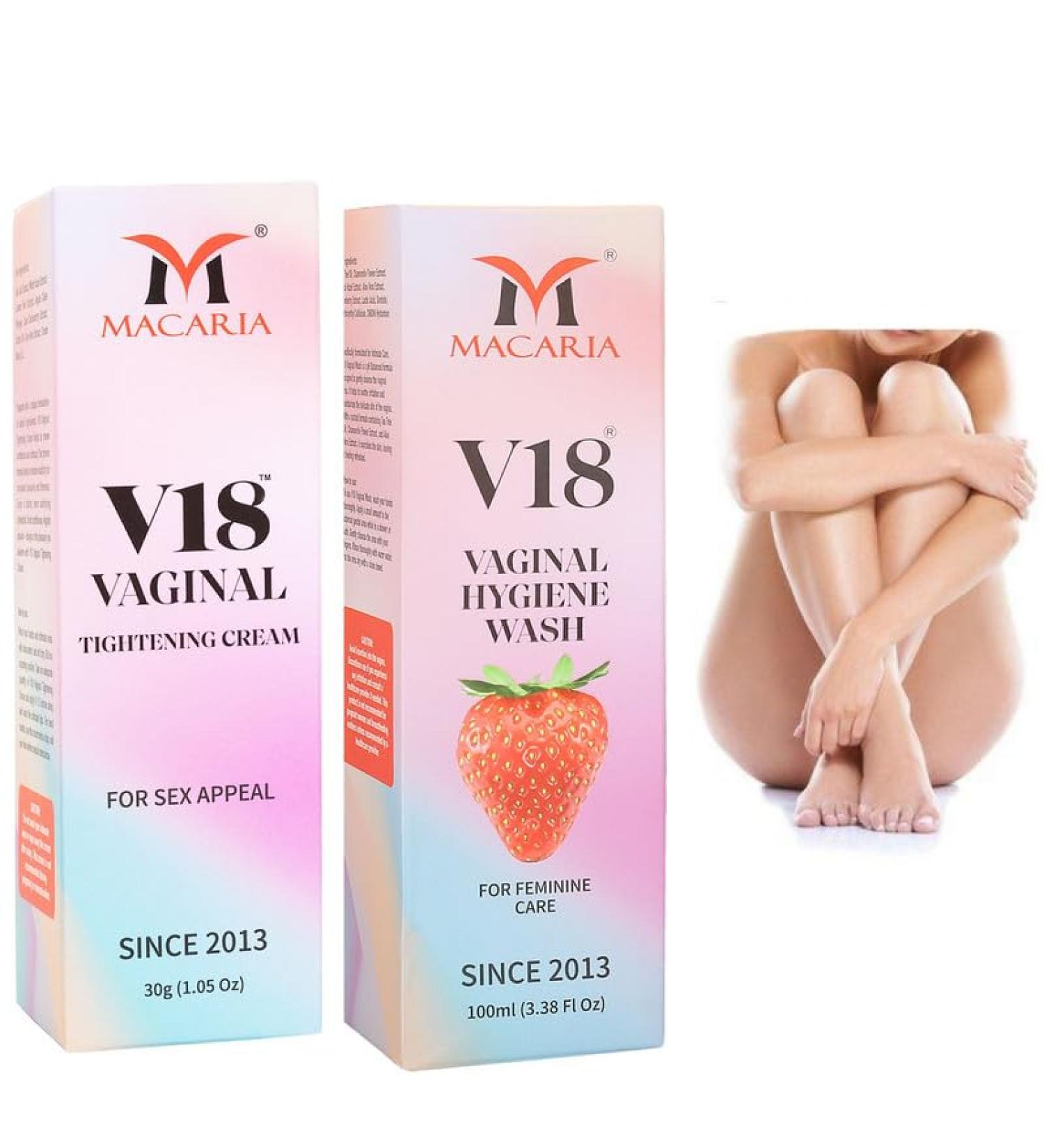 MACARIA V18 Virgin Vaginal Tightening Cream Gel & Intimate Wash | pH Balanced Travel Size for Women - Buy Online on GoSupps.com