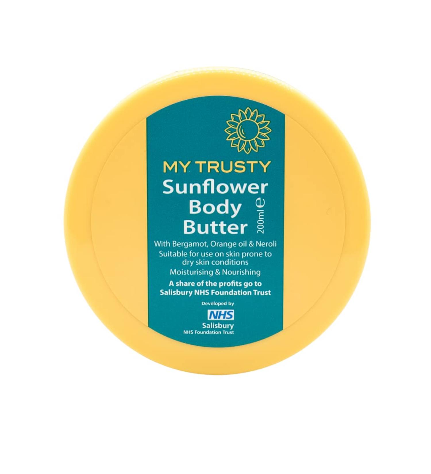 My Trusty Sunflower Body Butter Suitable for Dry Skin and Skin Prone to Eczema Vegan Friendly with Natural Ingredients Bergamot Orange & Neroli Scent 200ml - Buy Online on GoSupps.com