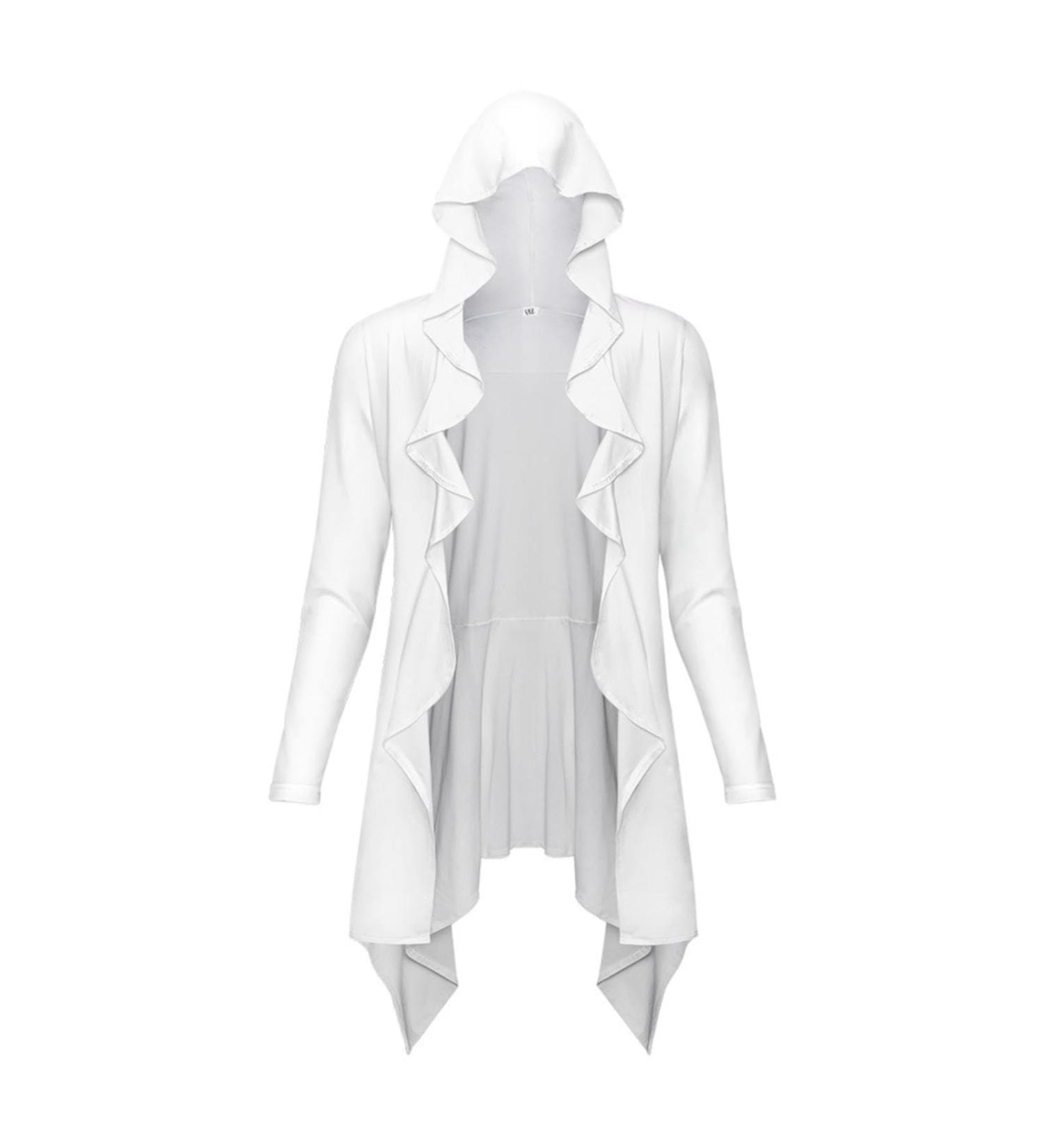 Halloween Costumes Vintage Hooded Jacket Cardigan Pleated Shawl Role Play Women's Cardigan Cardigan Pocket White XX-Large - Buy Online on GoSupps.com