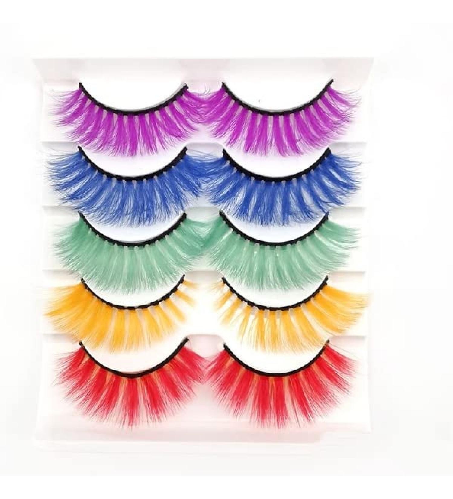Colorful Faux Mink Eyelashes #4 (5 Pairs)