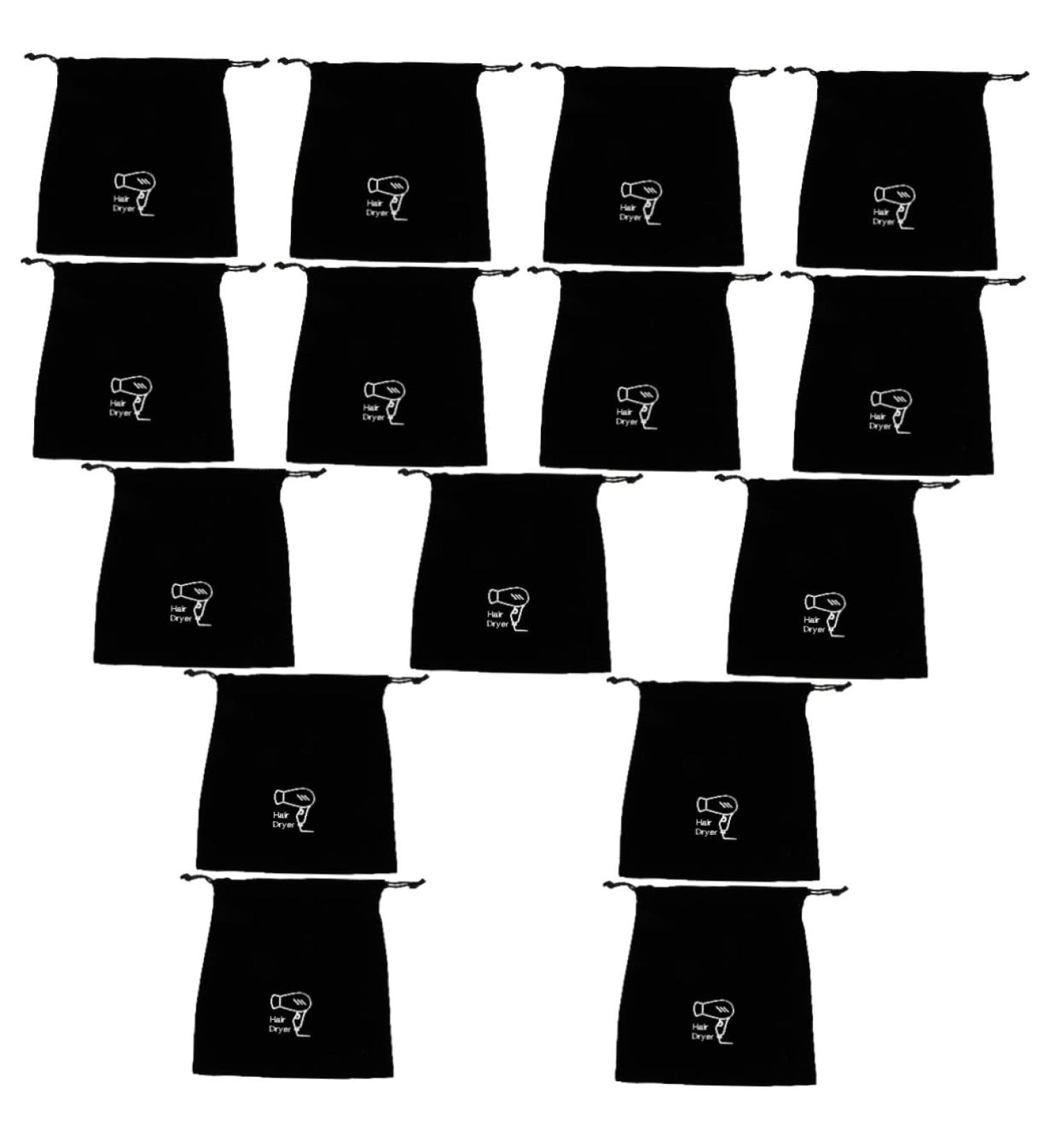 Healeved 15 Pcs Hair Dryer Storage Bag Hairdryer Hair Tool Organizer Makeup Bag Large Flannel Black - Buy Online on GoSupps.com