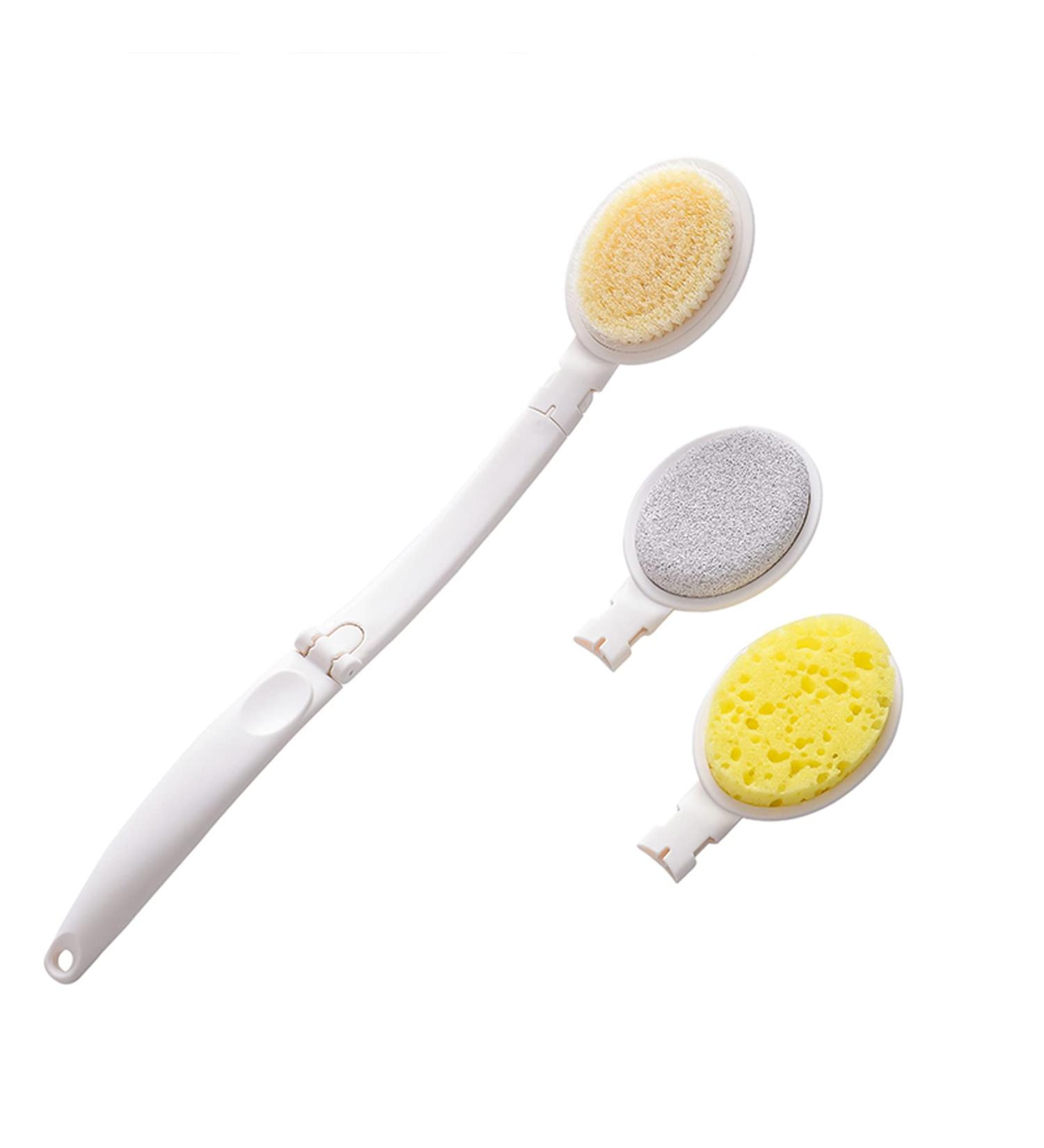 Long-Handled Bath Brush Set - Exfoliation, Fatigue Relief, Clean Pores, Massage - Pack of 3 - Buy Online on GoSupps.com