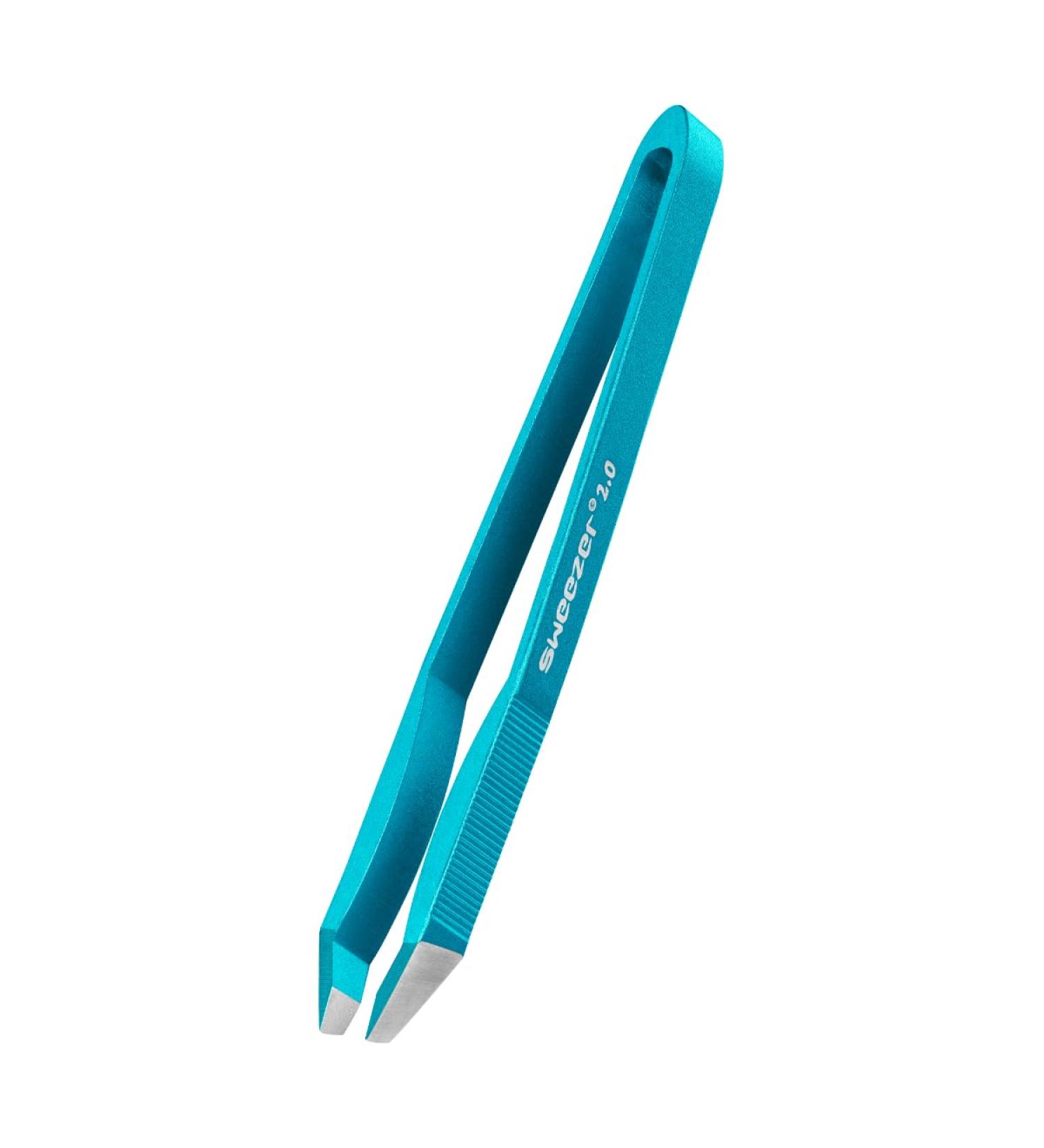 Rubis Switzerland Tweezer Sweezer 2.0 - Slanted Eyebrow Tweezers - Handcrafted Precision Aluminium eco Tweezers - Blue - Buy Online on GoSupps.com