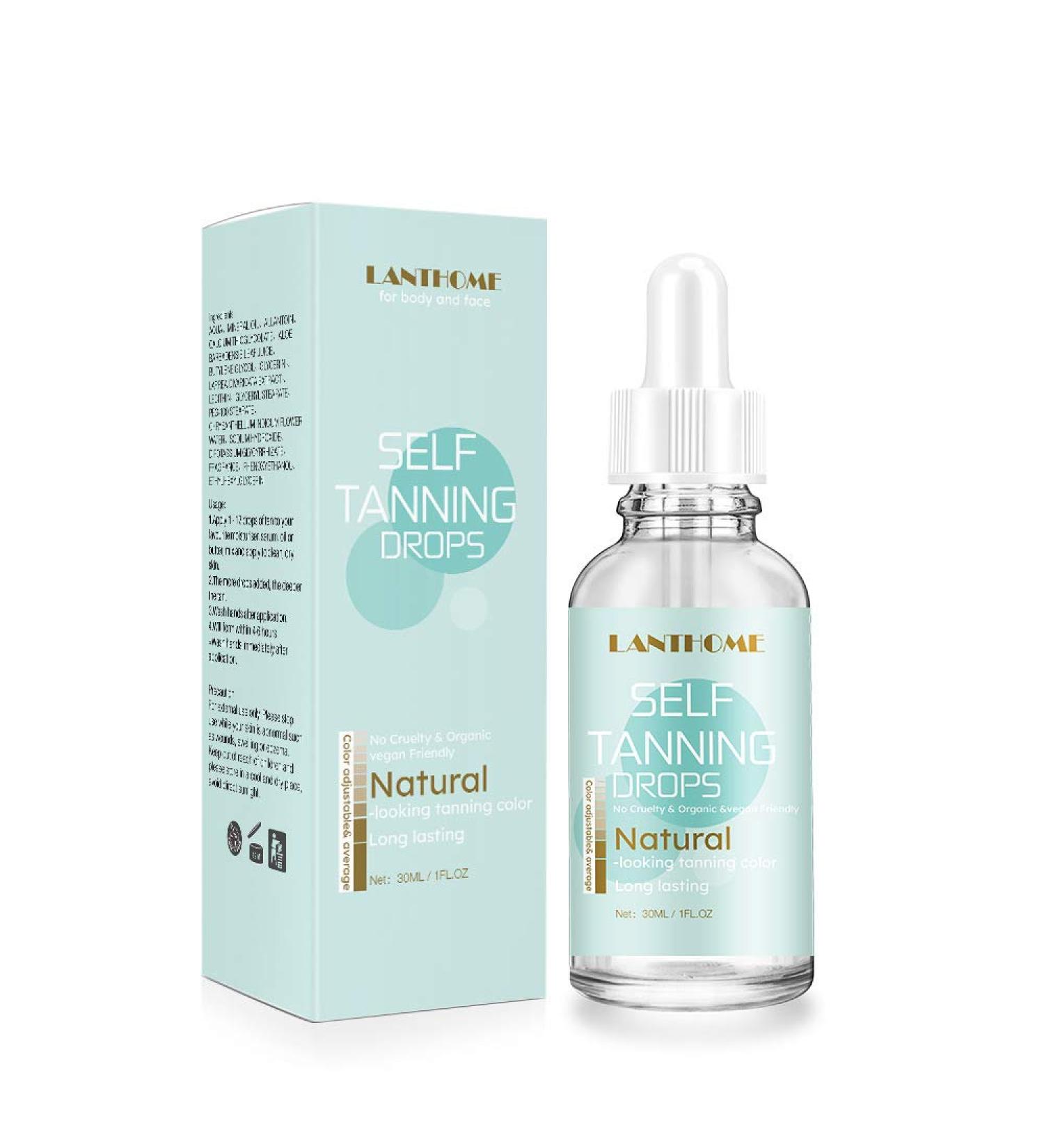 Self-Tanning Lotion & Drops | Gradual Bronzing Oil for Face & Body | 30ml Solarium Skin Care - Buy Online on GoSupps.com