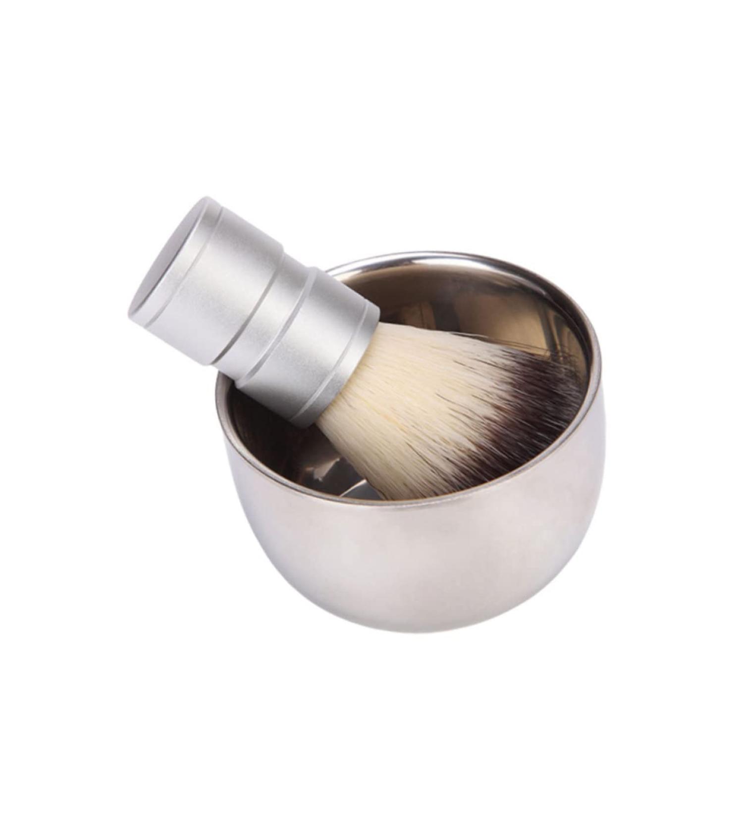 Frcolor Stainless Steel Shaving Bowl & Brush Set - Travel Razor for Men | Premium Men's Grooming Essentials - Buy Online on GoSupps.com