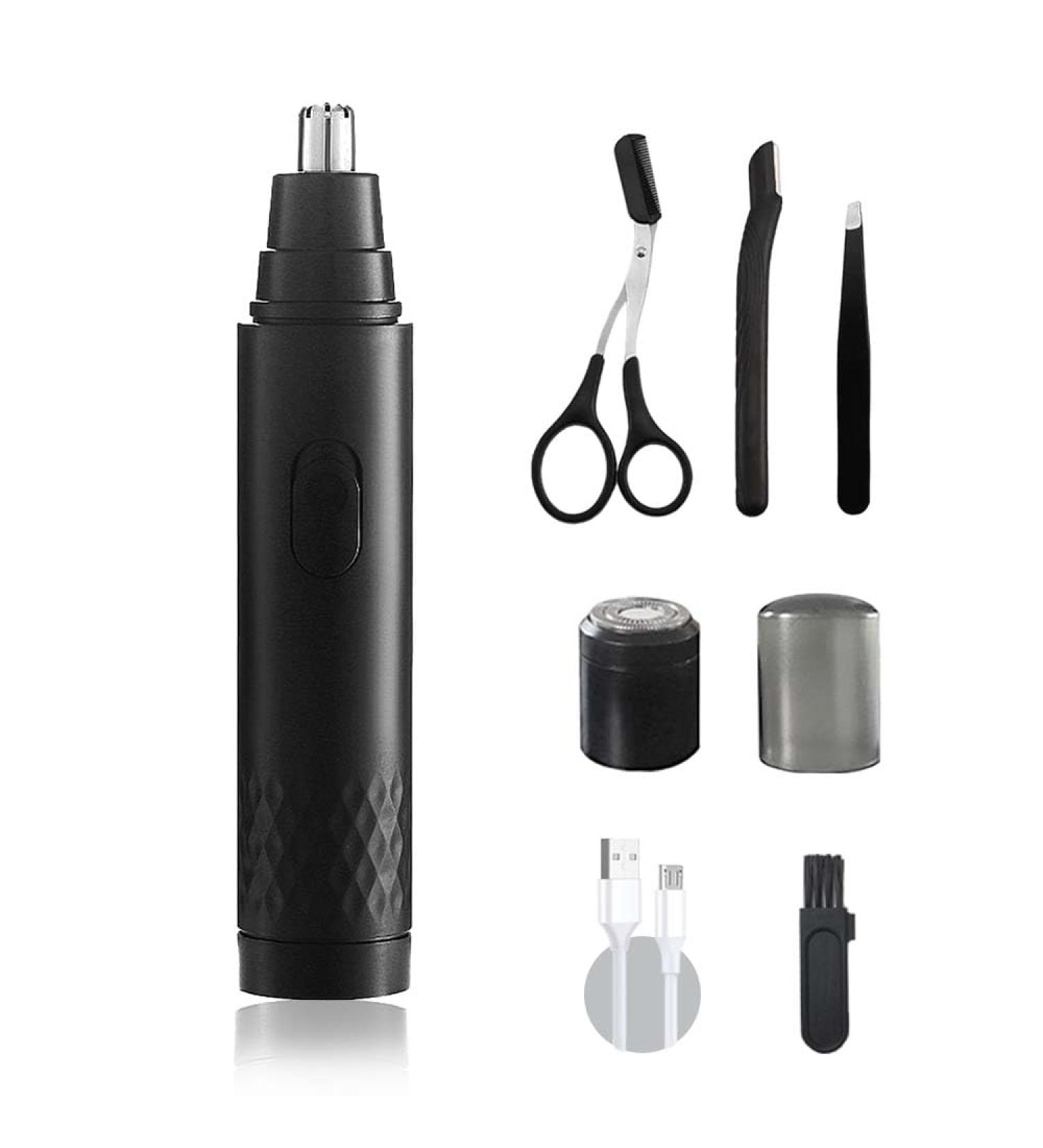 Nose Hair Trimmer & Ear Hair Trimmer Kit - Rechargeable Painless Facial Hair Trimmer for Men & Women | Dual-Edge Blades for Smooth Cutting - Buy Online on GoSupps.com