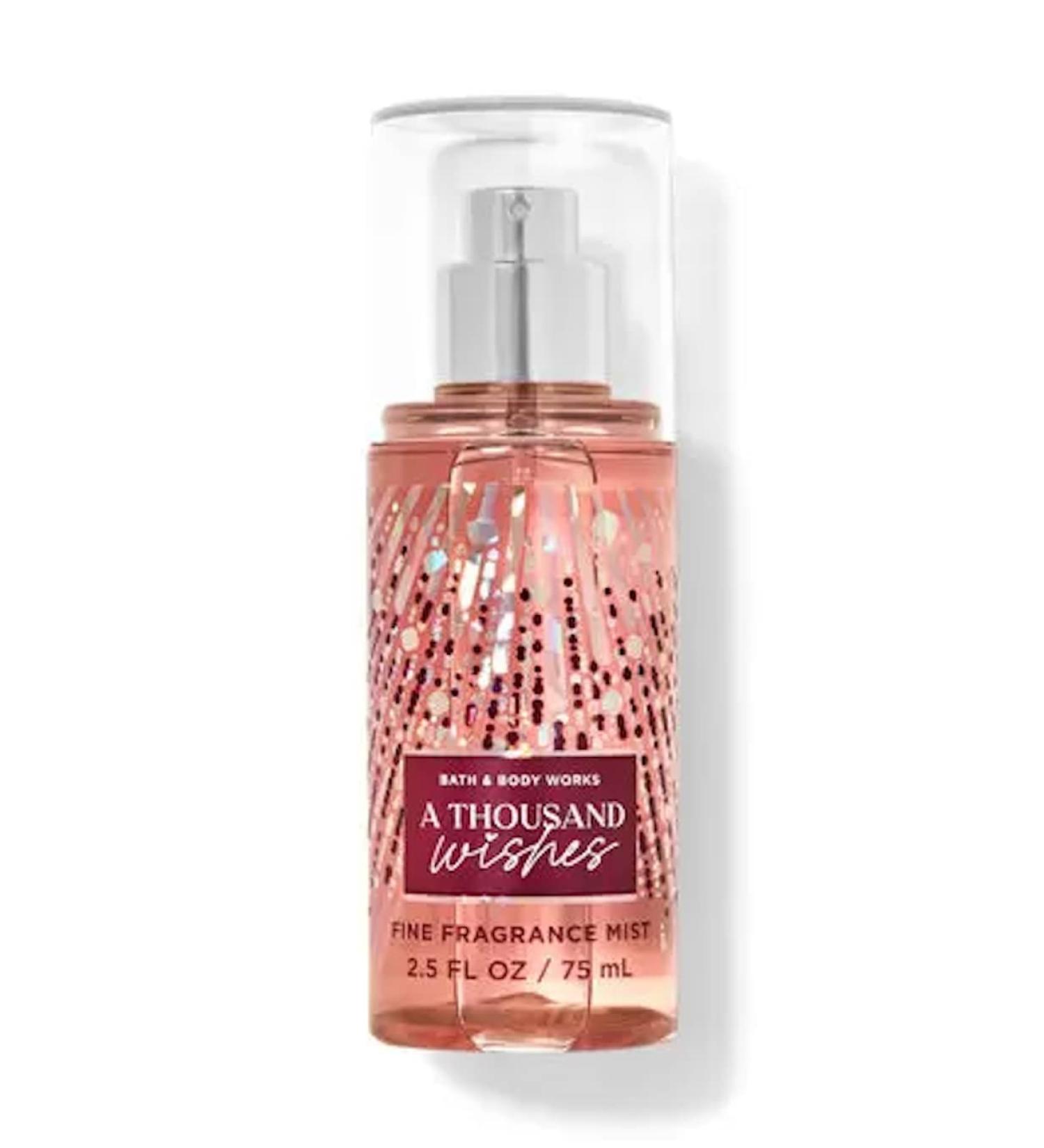Bath & Body Works Bath and Body Works Fine Fragrance Mist Travel Size Mini Purse Spray 2.5 Ounce (A Thousand Wishes) 2.50 Fl Oz (Pack of 1)