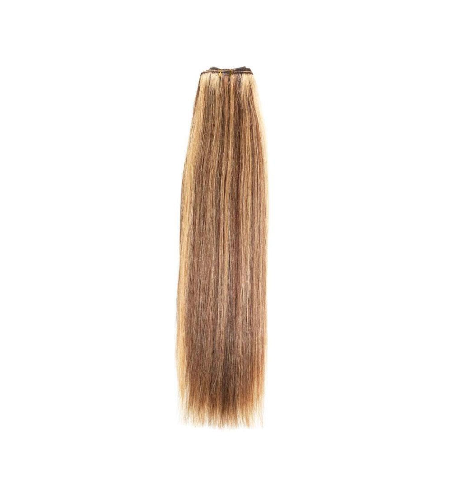 Euro Silky Weave 90g Human Hair Extensions | 18 inch | Light Brown/Sunshine Blonde Mix (P6/24)