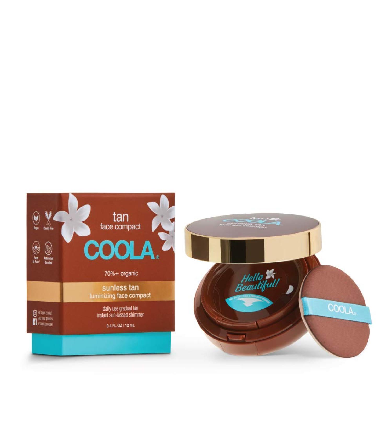 COOLA Organic Sunless Self Tanner Face Compact - Pi a Colada | Dermatologist Tested | Anti-Aging Skin Care | Vegan & Non-GMO | 0.4 Fl Oz - Buy Online on GoSupps.com